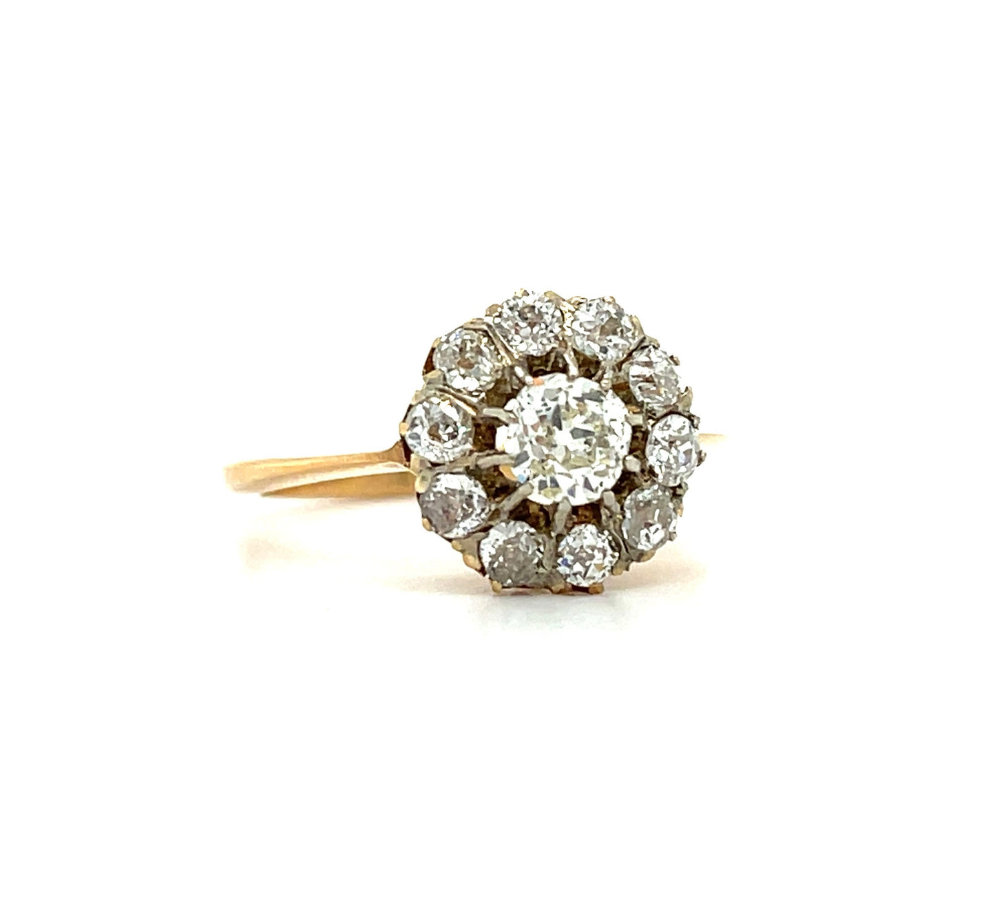 Victorian (Circa 1880s) .45ct Old Mine Cut Diamond 1ct SD 18KY Antique Ring
