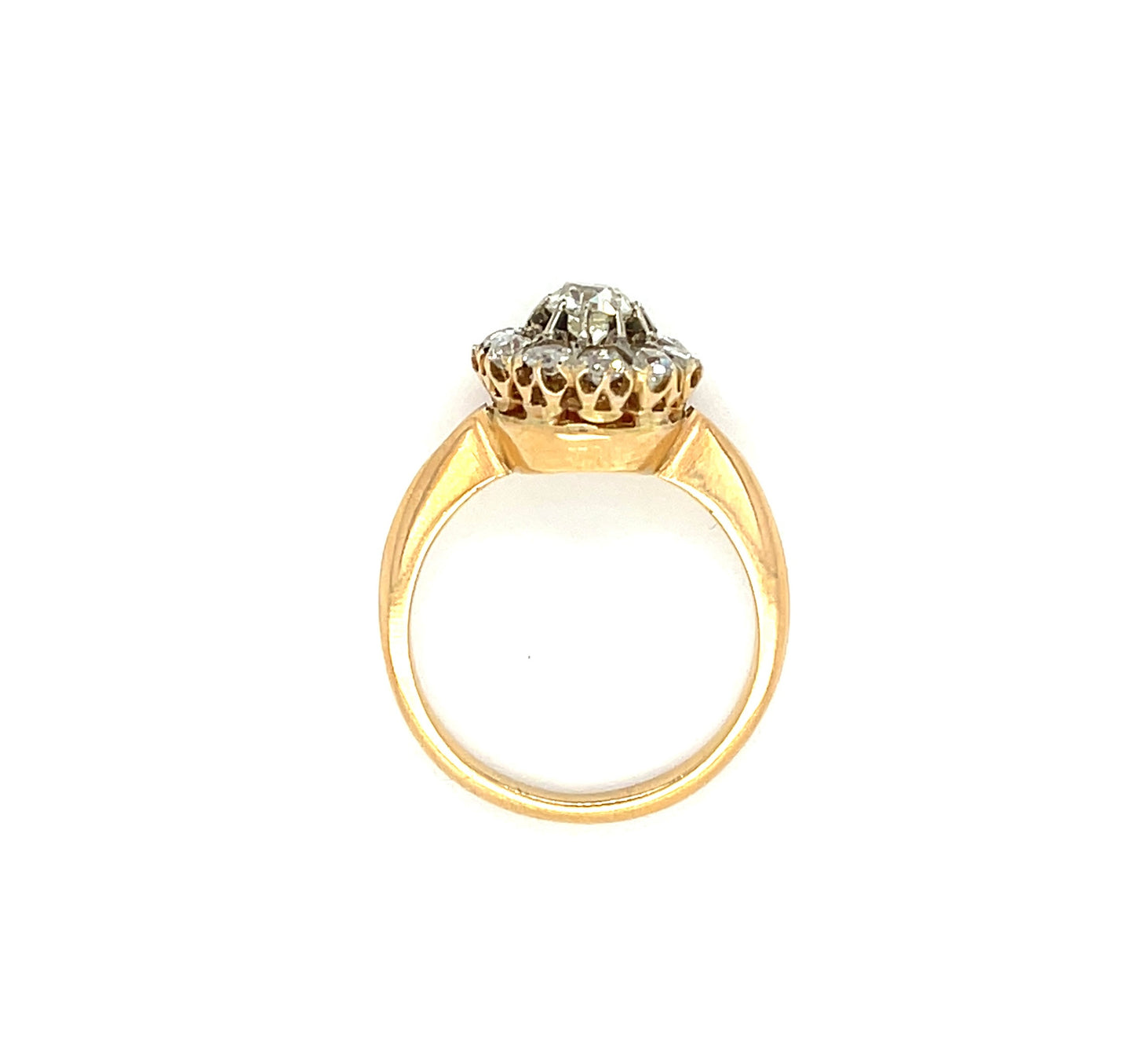 Victorian (Circa 1880s) .45ct Old Mine Cut Diamond 1ct SD 18KY Antique Ring