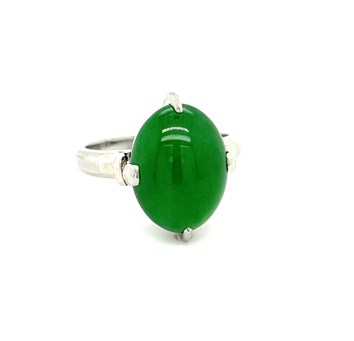 6.01ct GIA Natural A Jade Jadeite Platinum Ring