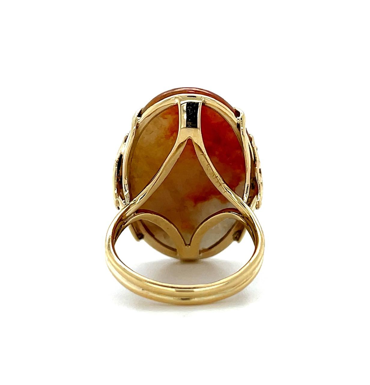 25ct Agate 14KY Handmade Estate Ring 7 Size 9.56g