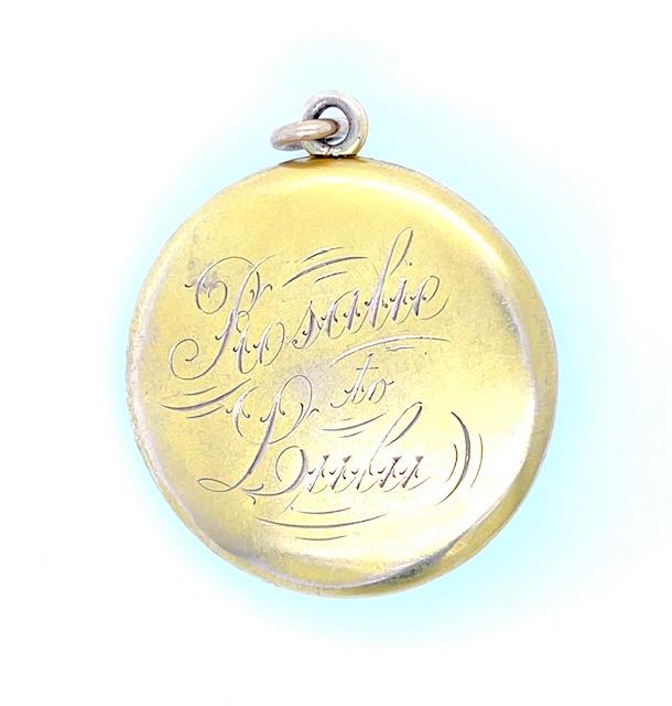 Art Nouveau .25ct Gemstone .08ct Diamond 11KY Locket/Pendant (Antique 1900s) 1.7