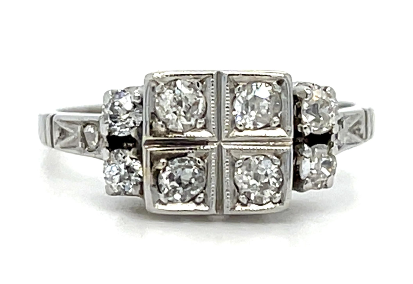 .56ct Old European Diamond Platinum Handmade Ring 4g 6.50 Size