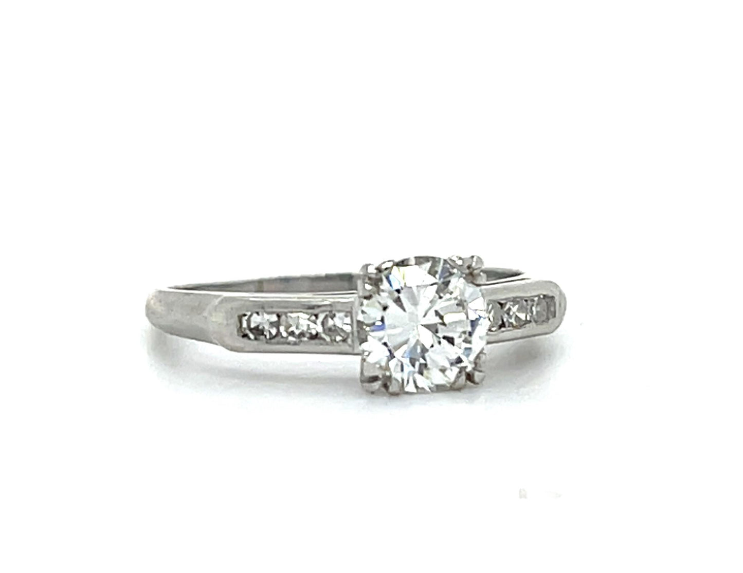 Art Deco .88ct G SI1 Platinum Ring (Antique c 1930s) (No Cert) .08ct SD 7 Size 3