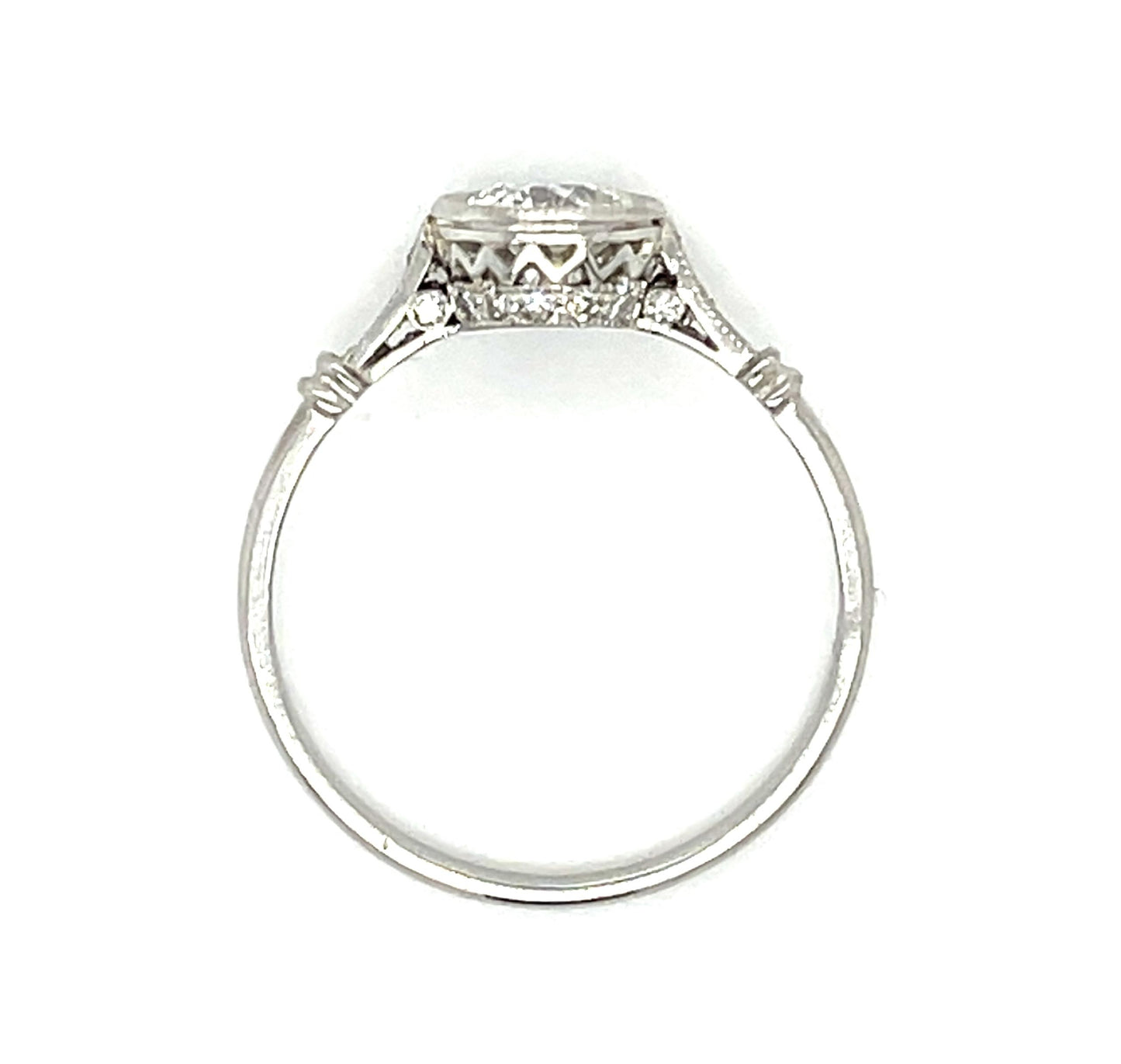 .94ct VS1-H No Cert Transitional Diamond Platinum Ring .20ct SD 2.80g 7 Size