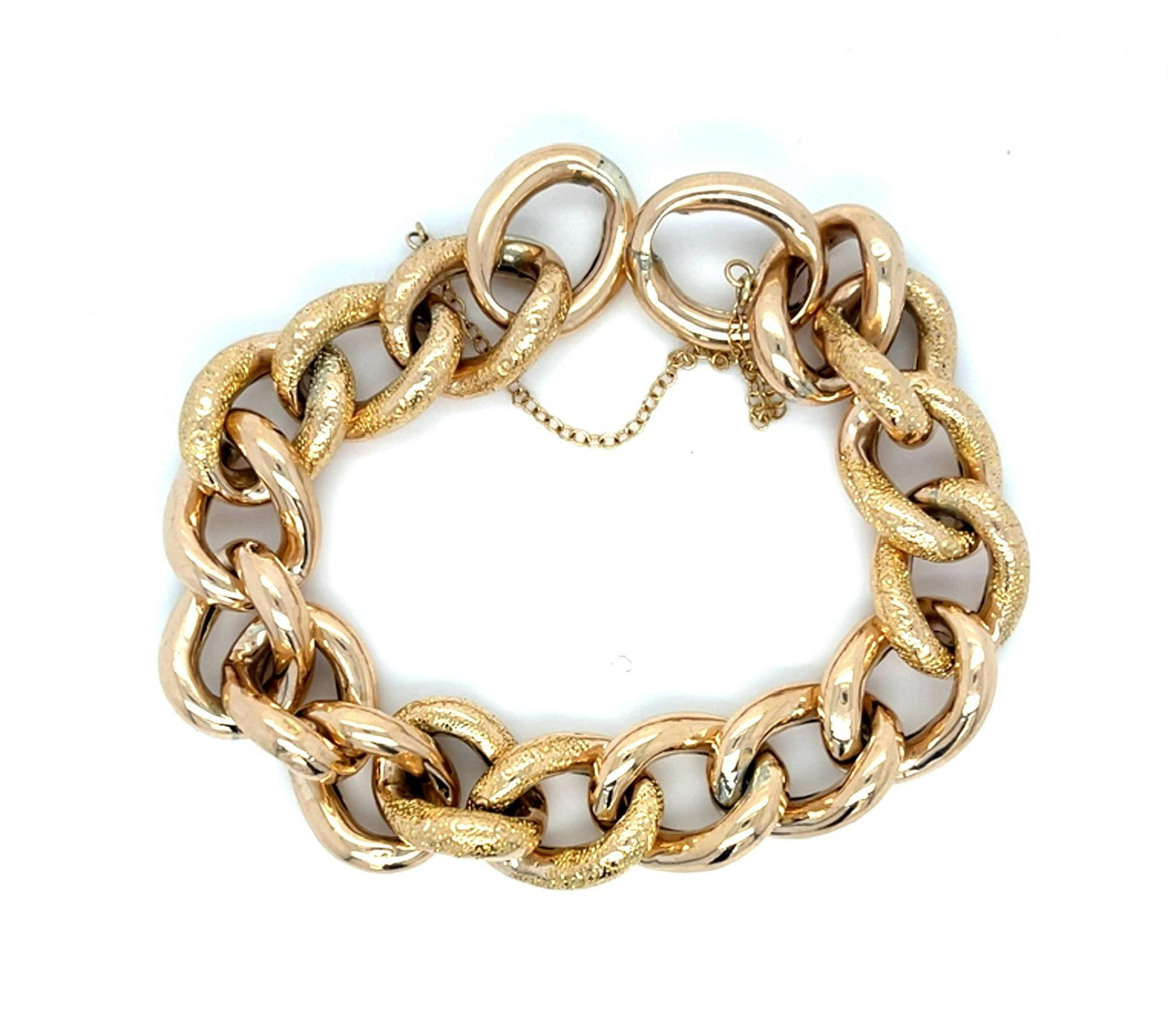 Victorian 9KY Link Bracelet (Antique 1880s) 23.20g 8"
