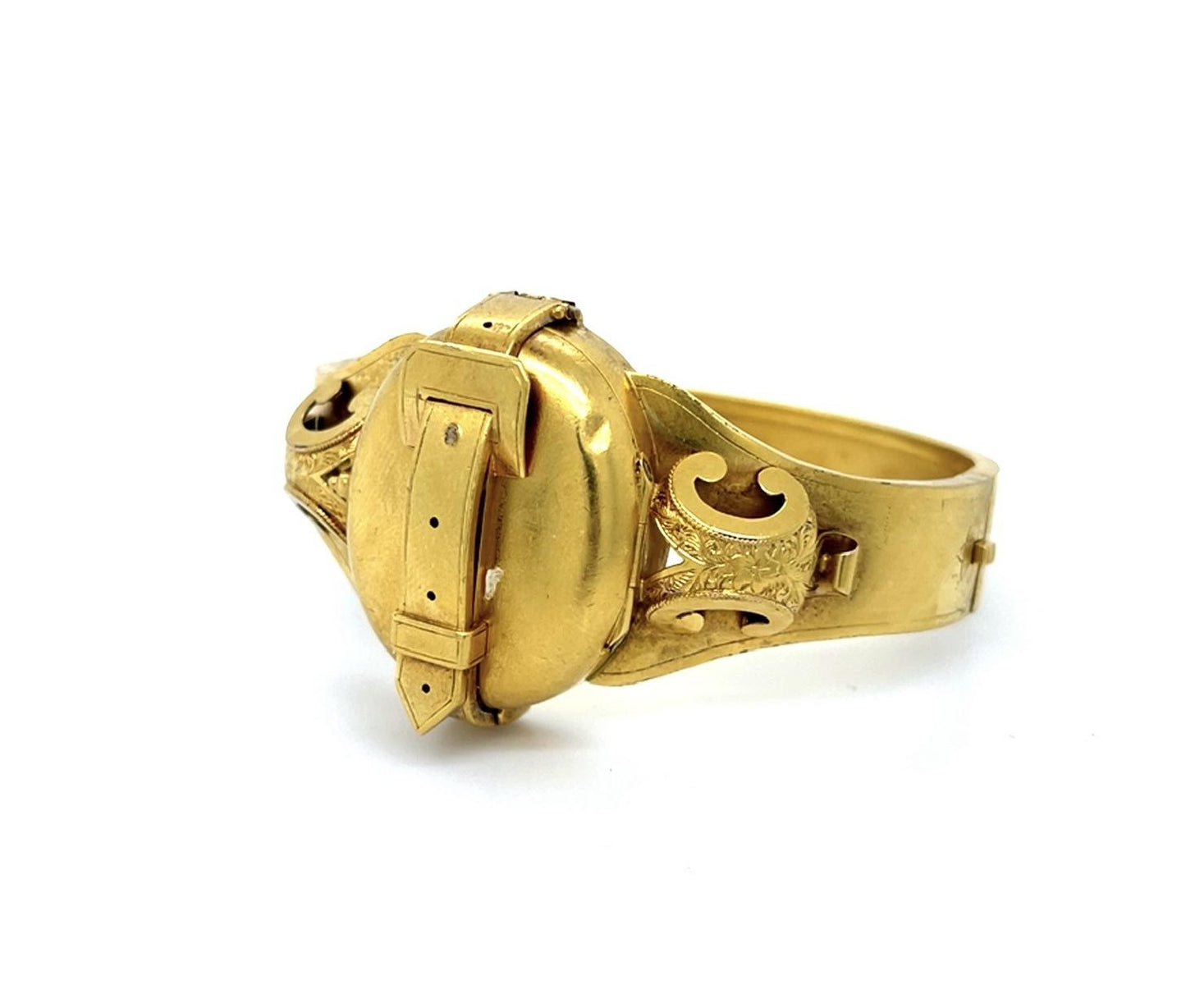 Original Victorian 18KY Bangle Bracelet (Antique 1860s) 29.54g 2.50" Width