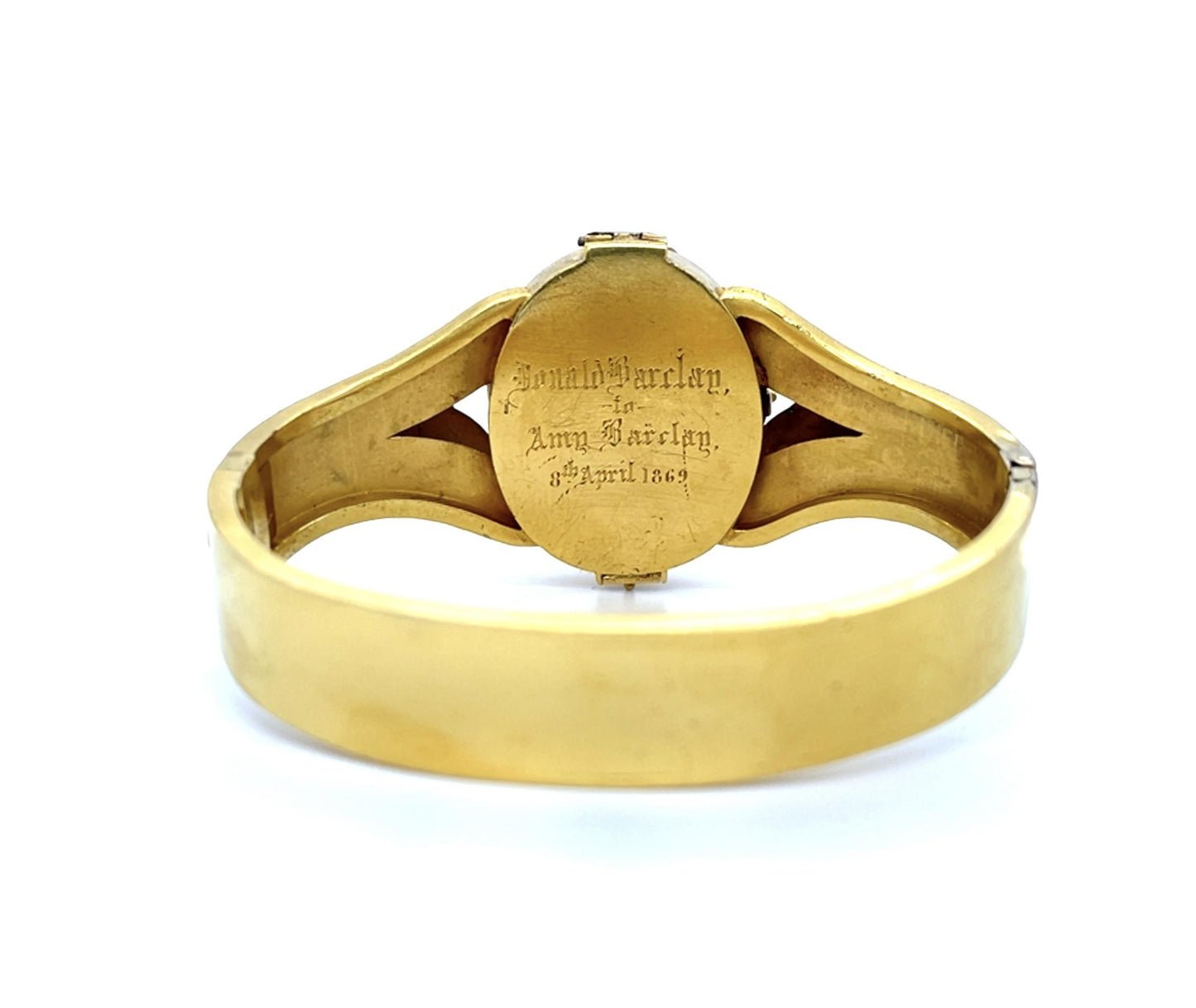 Original Victorian 18KY Bangle Bracelet (Antique 1860s) 29.54g 2.50" Width