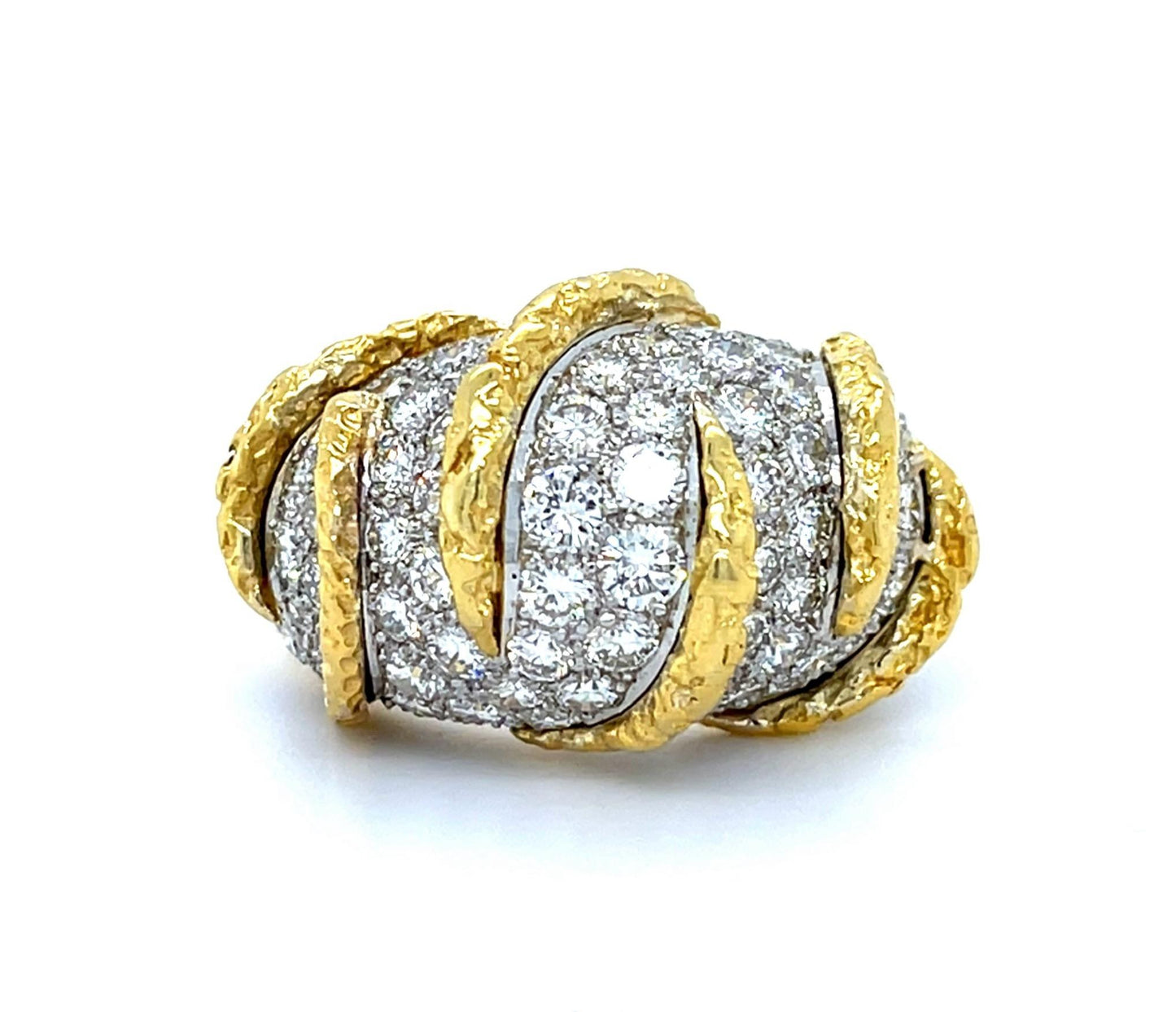 4.50ct (102 Diamonds) 18KY Vintage Band (c 1960s) 8.50 Size 17.89g