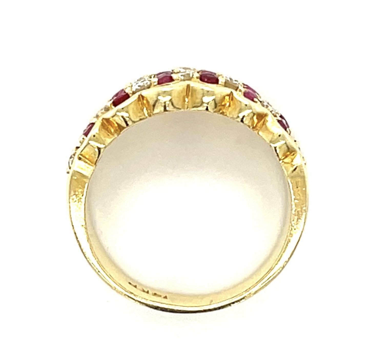 .60ct Ruby .30ct Dia 14KY Estate Band 5.25g 5.50 Size