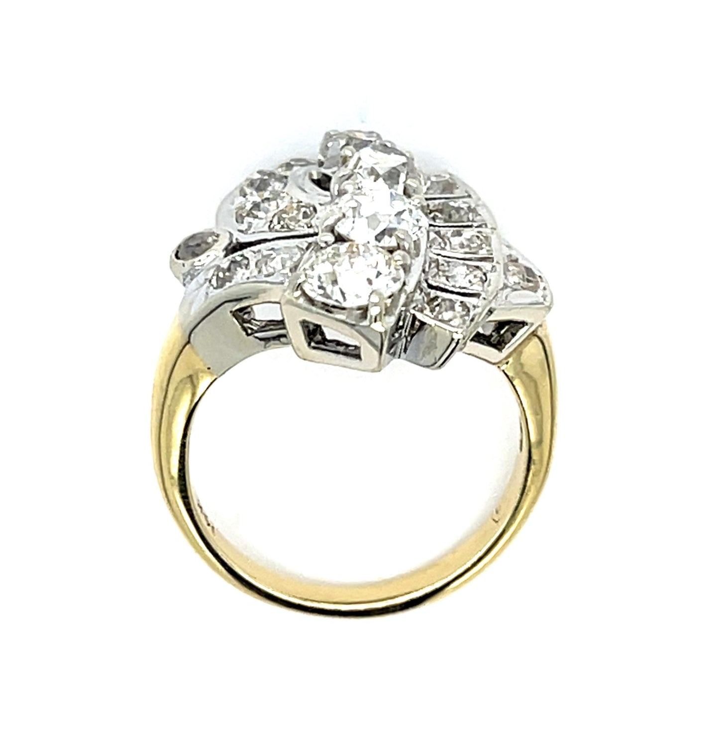 Art Deco .40ct Center Diamond 1.90ct SD 14K 2 Tone Ring (Vintage 1930s) 6.40g 6.