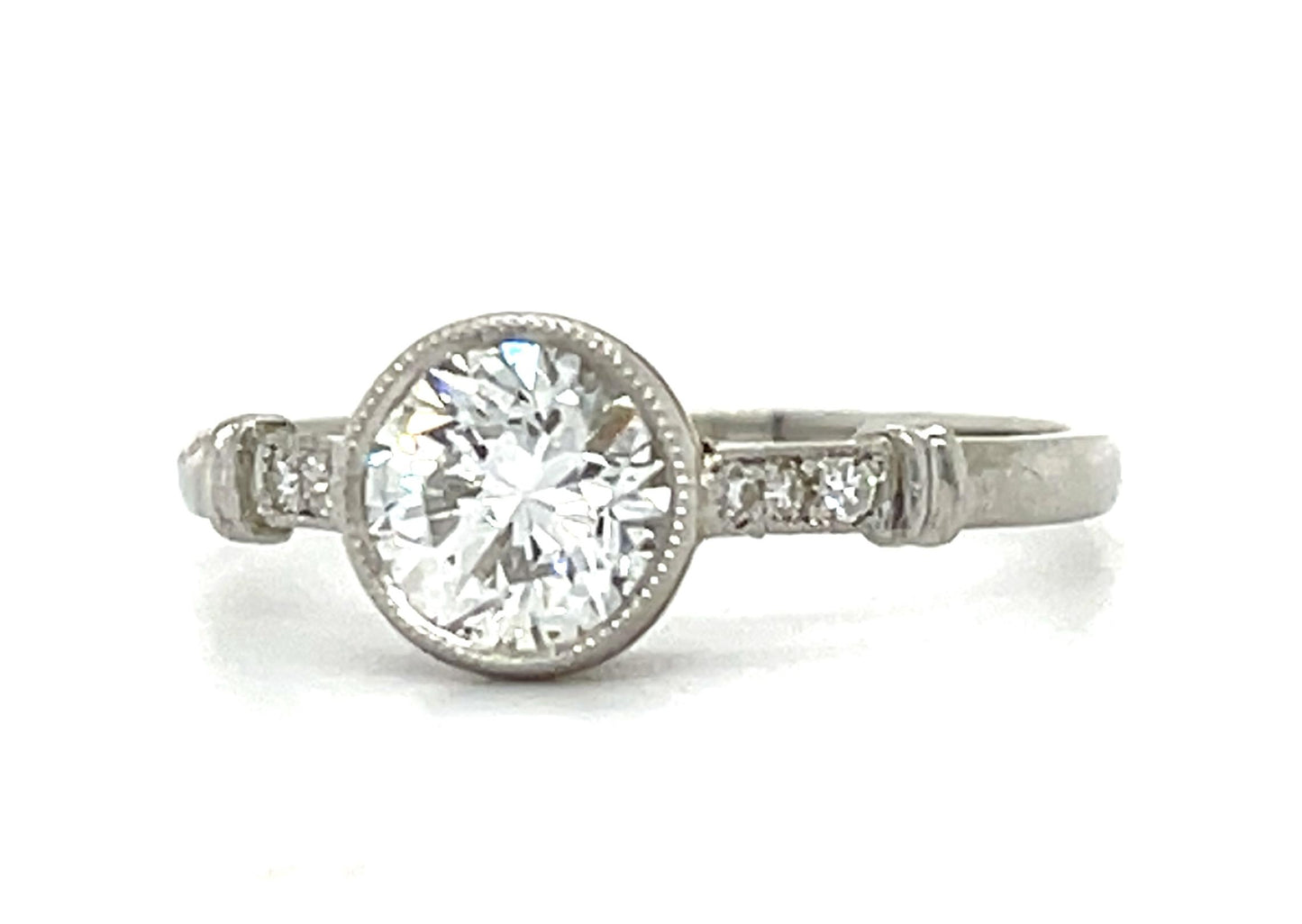 .94ct VS1-H No Cert Transitional Diamond Platinum Ring .20ct SD 2.80g 7 Size