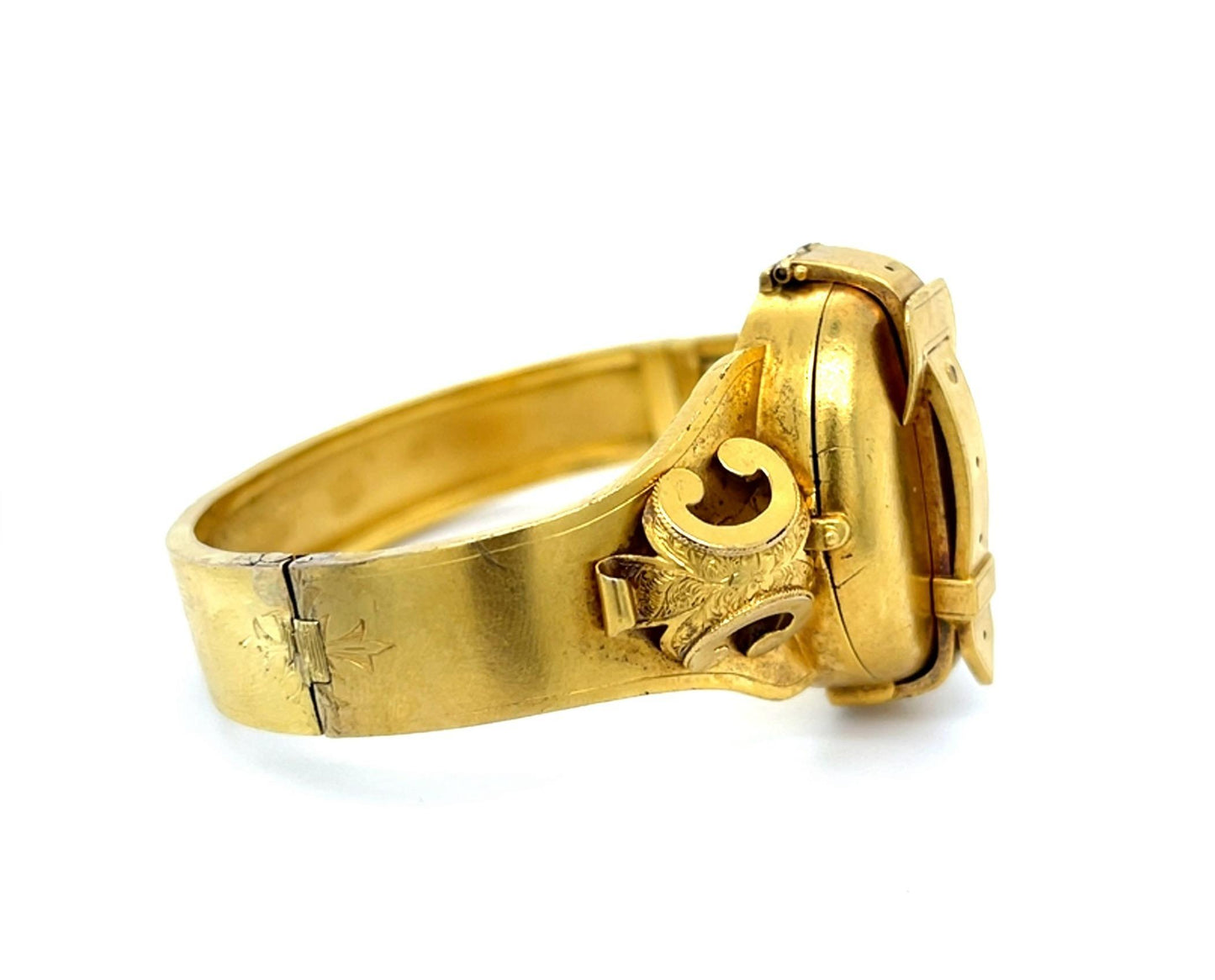 Original Victorian 18KY Bangle Bracelet (Antique 1860s) 29.54g 2.50" Width