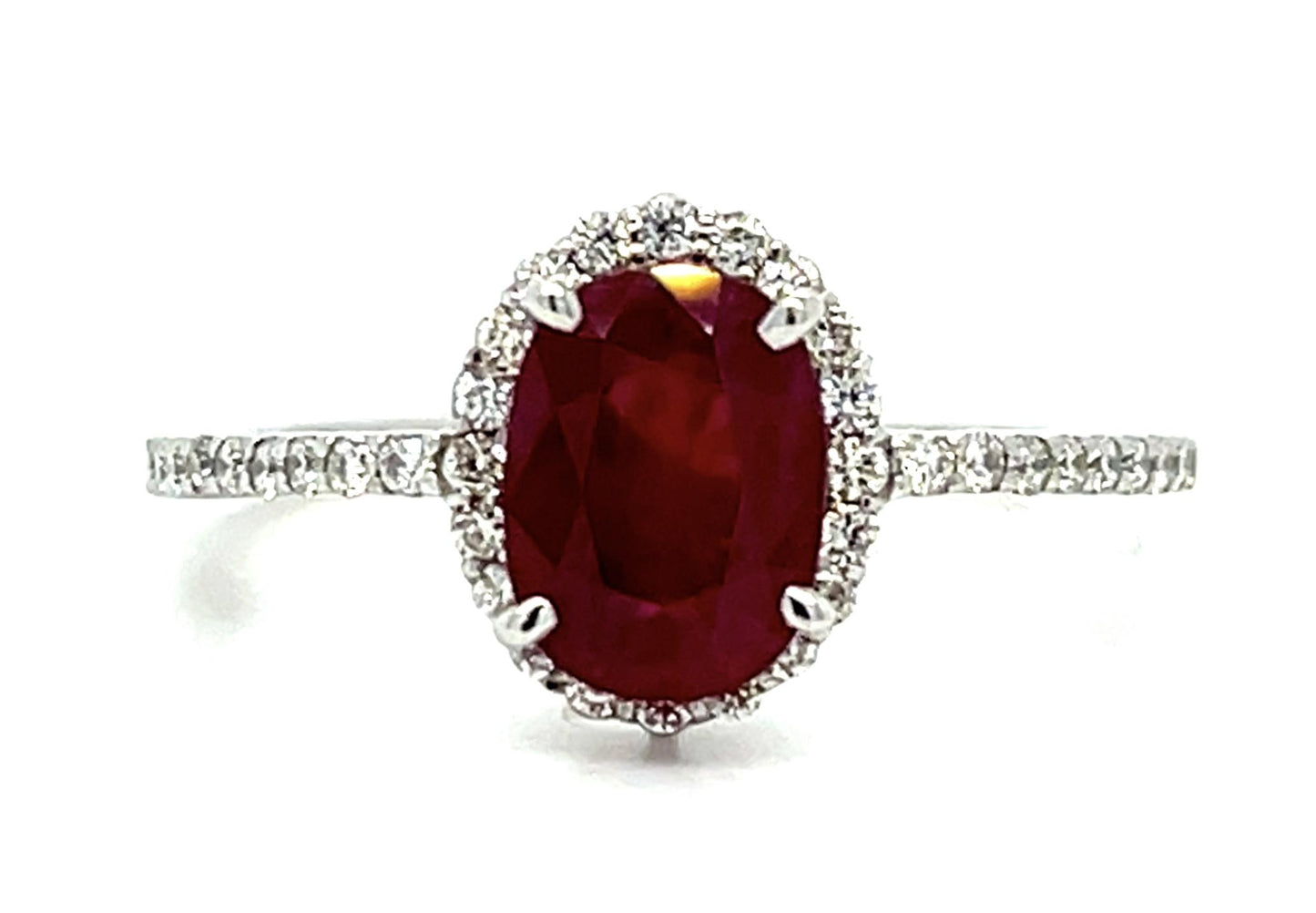 1.16ct Ruby .23ct Diamond Platinum Ring 3g 6.75 Size