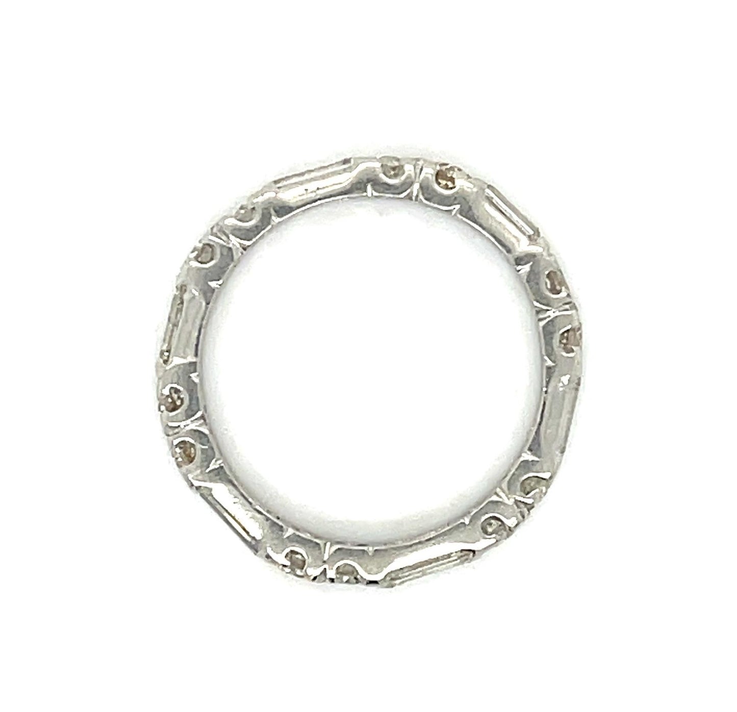Original 1.60ct Diamond Platinum Vintage Eternity Band (c 1940s) 6.50 Size 3.82g