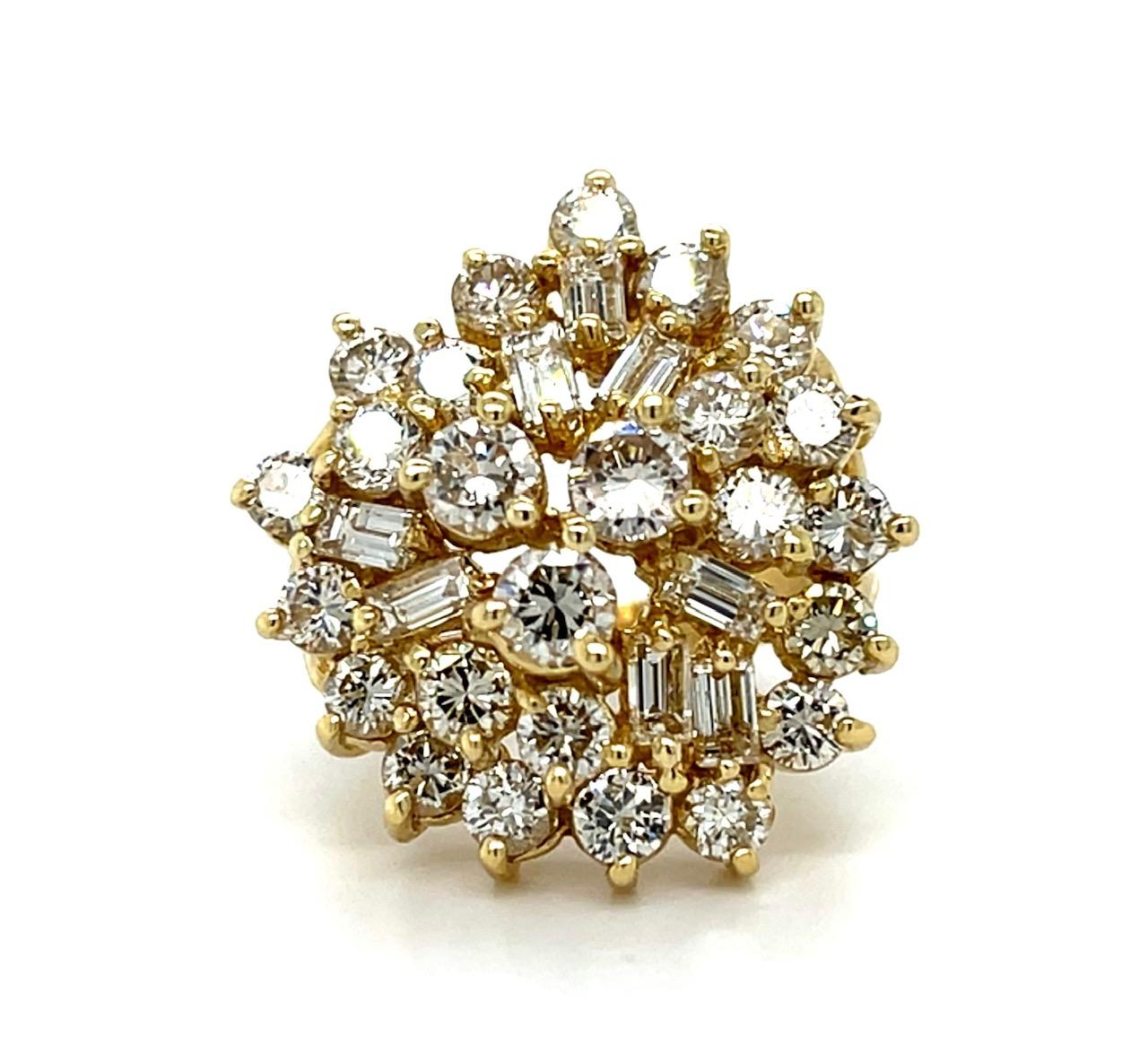 4.50ct Diamond VS G-H 14KY Ring (Estate 1970s) 9.23g 5 Size