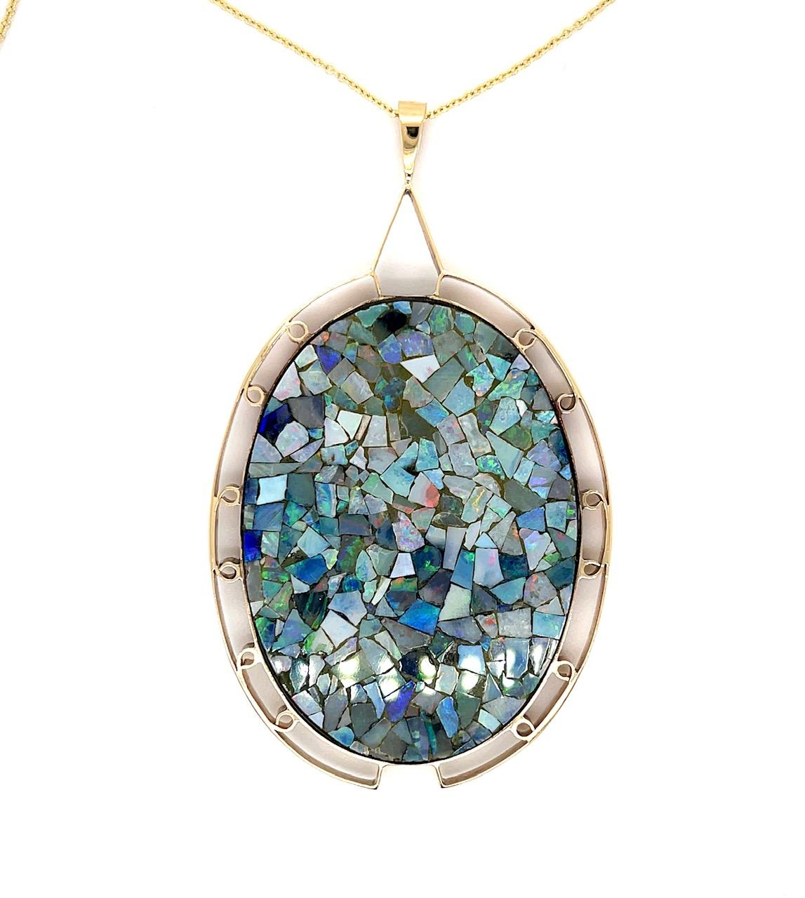 .44ct Diamond Onyx 14KY Vintage Pndnt (c 1950s) 3" 18.95g