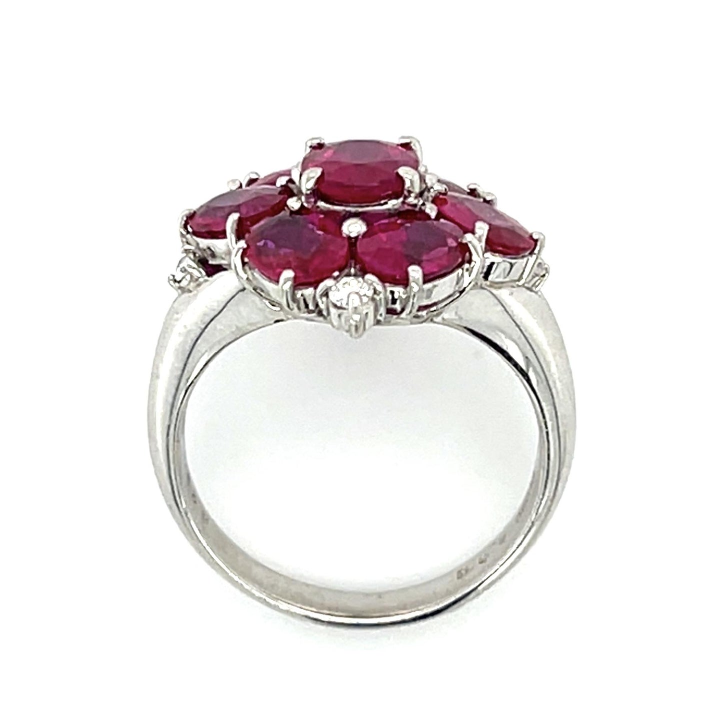 4.06ct Ruby .11ct Diamond Platinum Ring 7.57g 6 Size