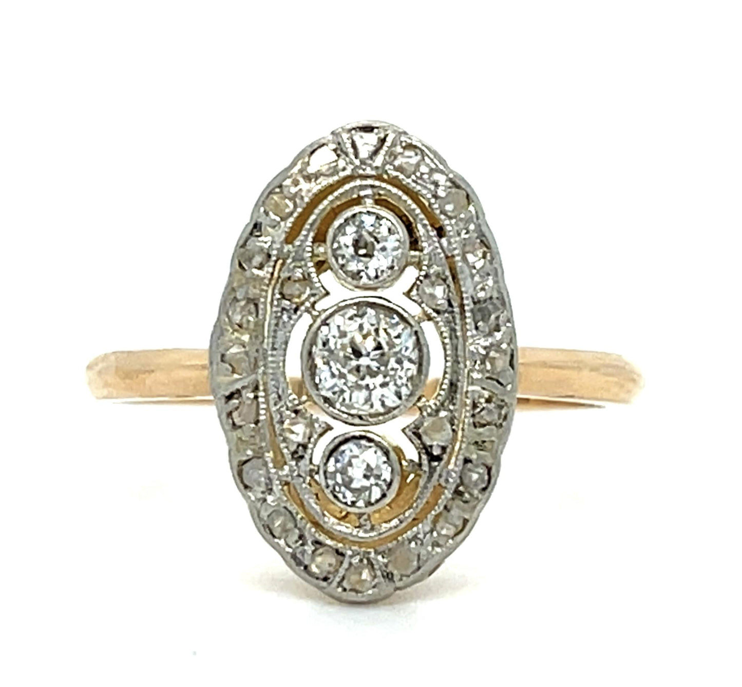 .50ct Diamond 18K 2 Tone Gold Ring (Antique Early 1900s) 3.60g 7 Size