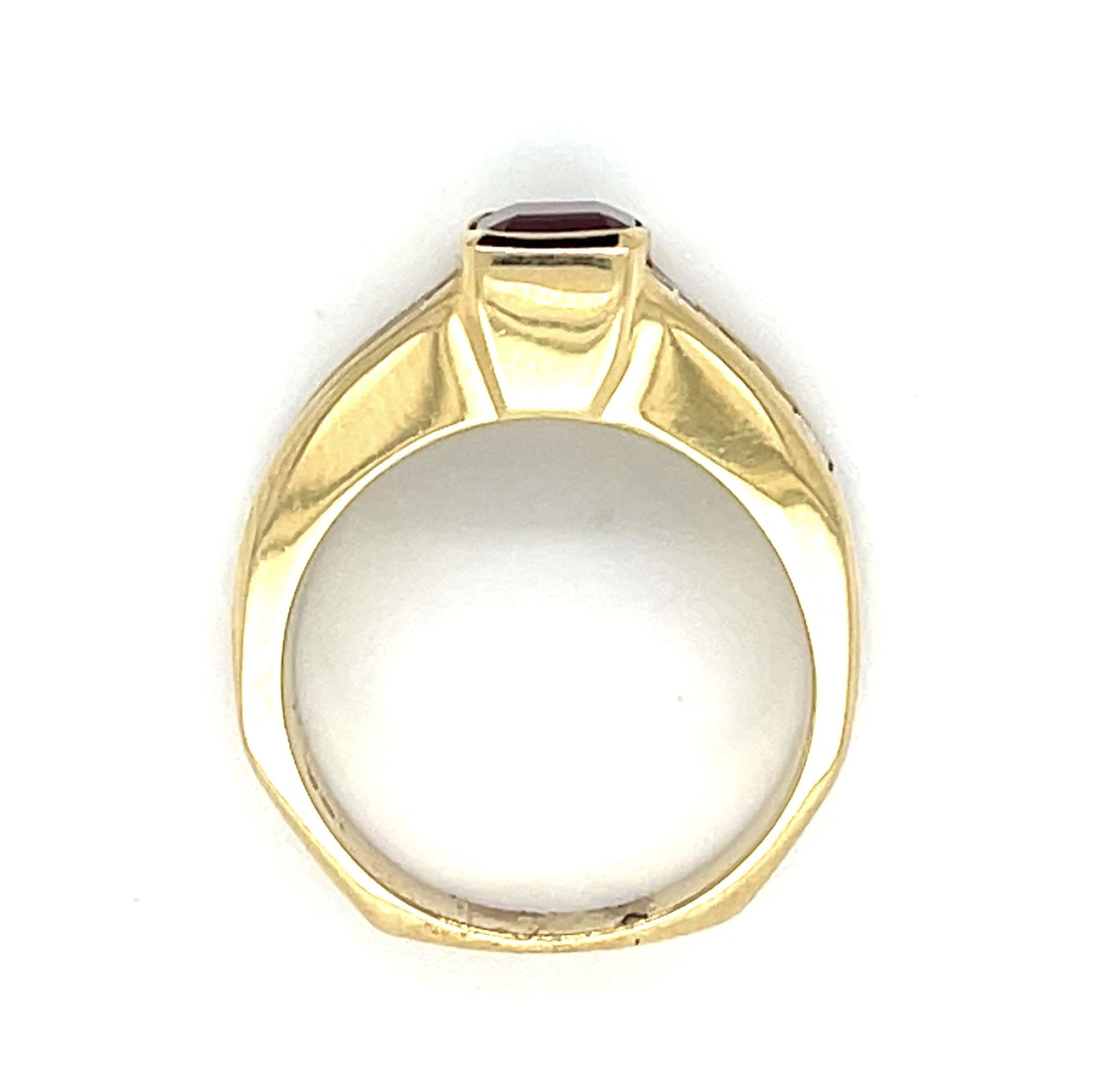 1.25ct Red Spinel 1ct Diamond 14KY Ring (Estate 1980s) 7g 5.50 Size