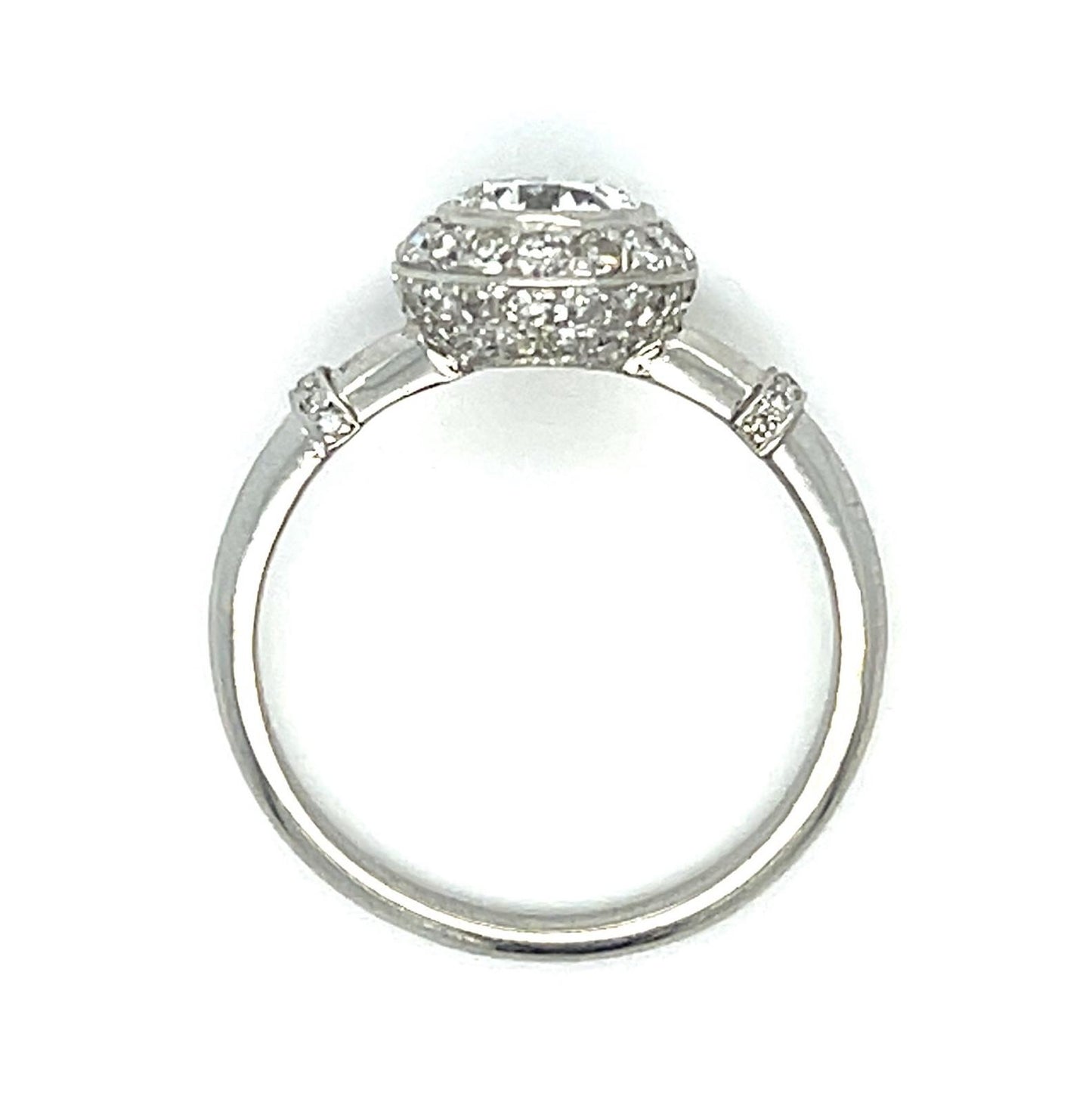 .95ct Old European Diamond Platinum Handmade Ring 1.10ct SD 4g