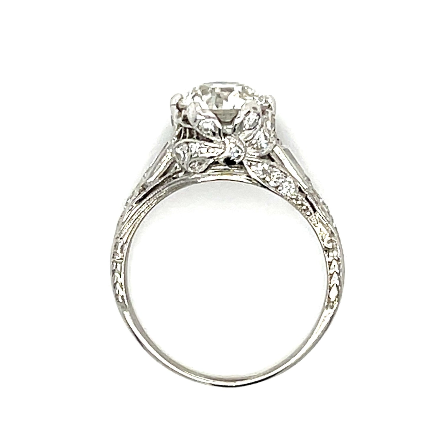 Art Deco 1.59ct J SI1 Diamond .78ct SD Platinum Ring (Antique 1920s) 3.30g 5.25