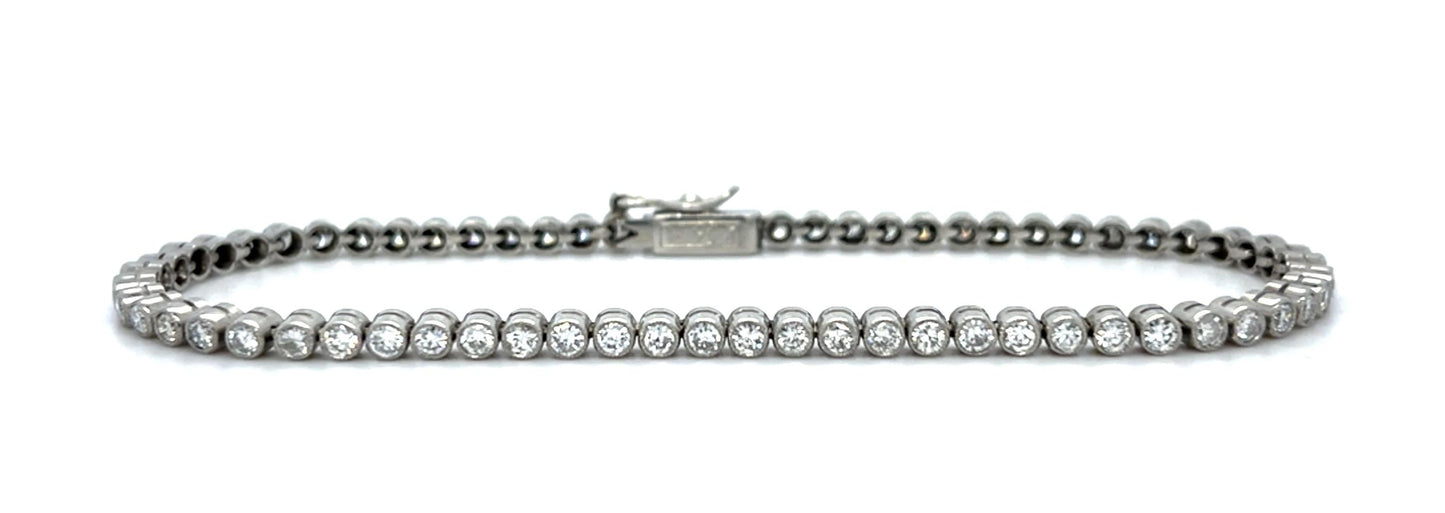 2.56ct Diamond Platinum Handmade Bracelet 13.10g 7.25"