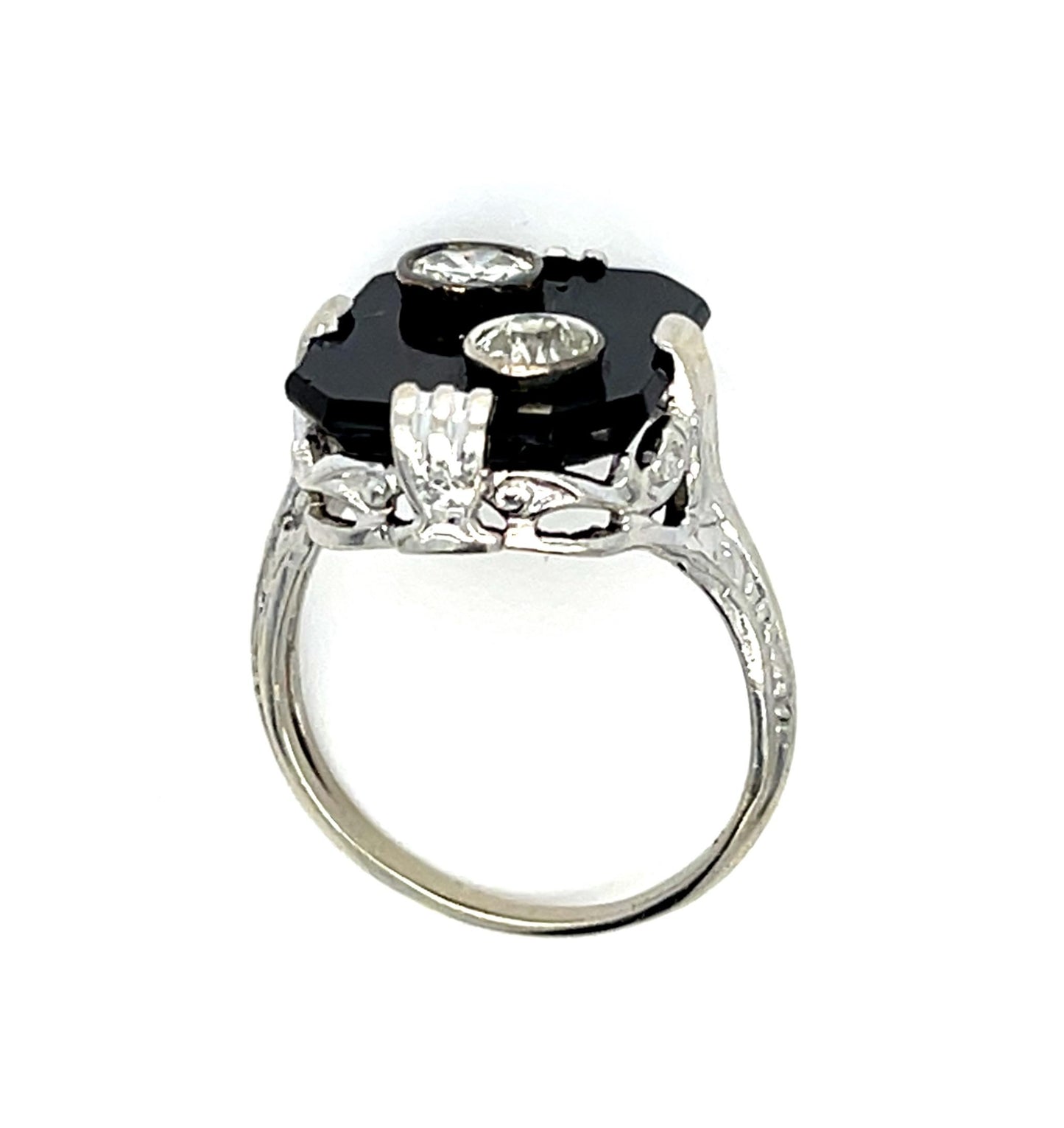 Original Art Deco .45ct Diamond 14KW Ring (Antique 1920s) 4g 5.75 Size