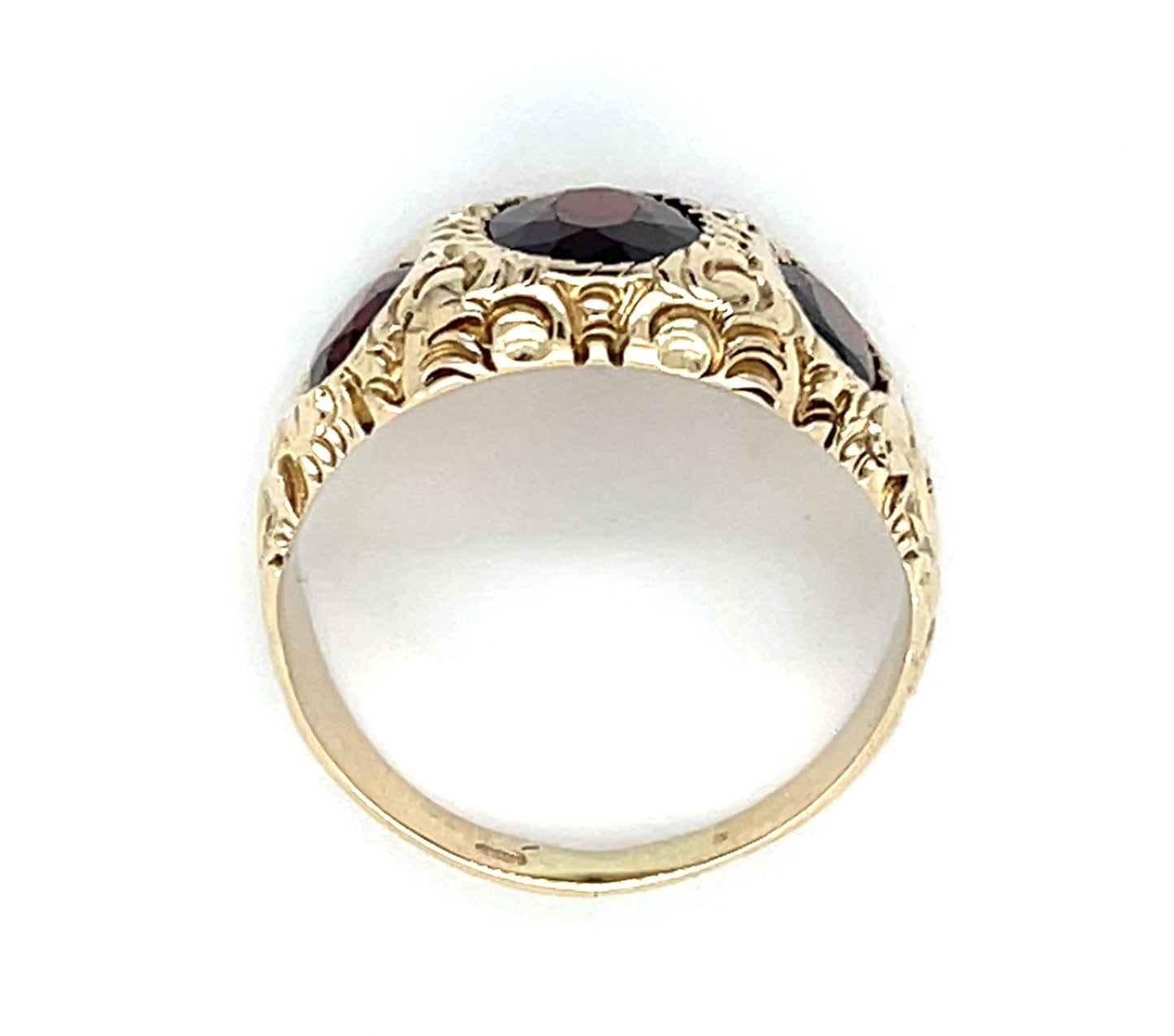 Victorian 4ct Garnet 13KY Ring (Antique 1890s) 5.90g 6.50 Size