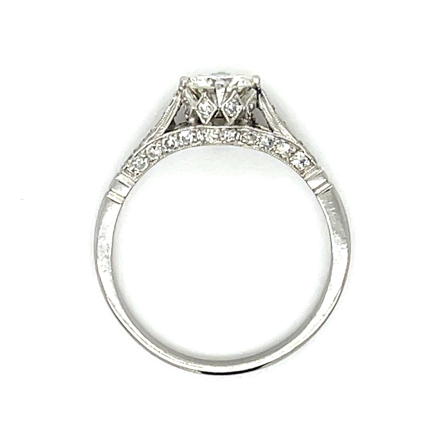.78ct H-I SI1 Round Diamond (No Cert) Platinum Handmade Ring .72ct SD 4.01g