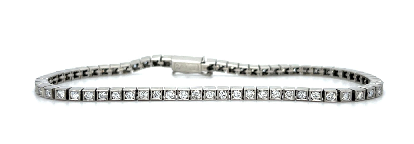2.03ct Diamond Platinum Tennis Bracelet 16.70g 7.25" Length