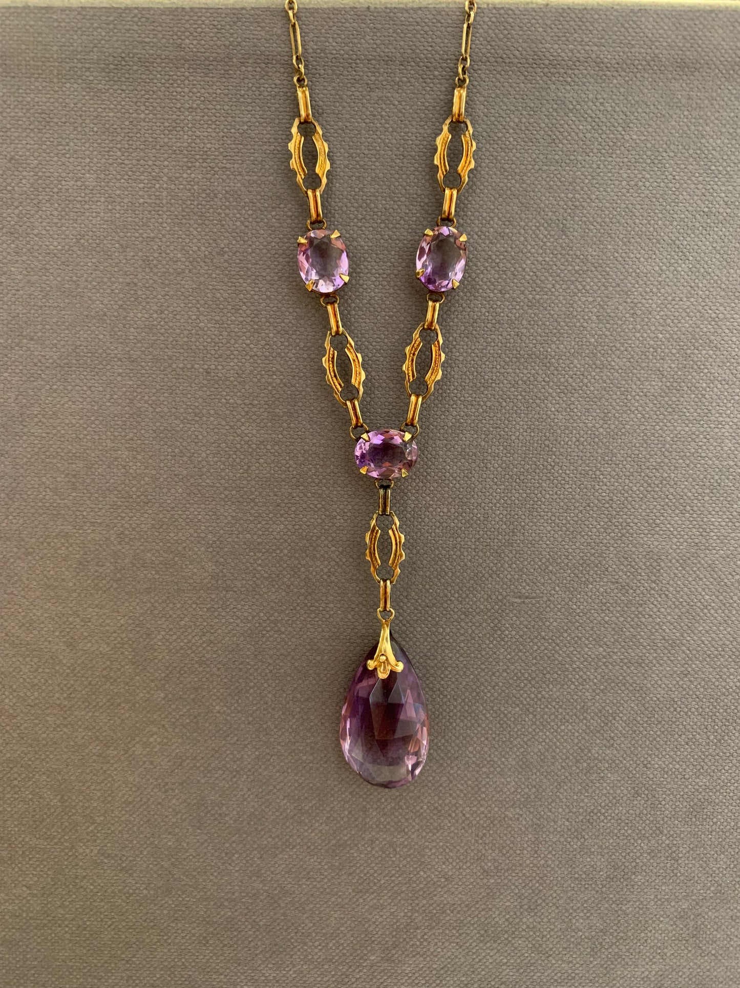 Victorian Era Amethyst Antique Link Necklace