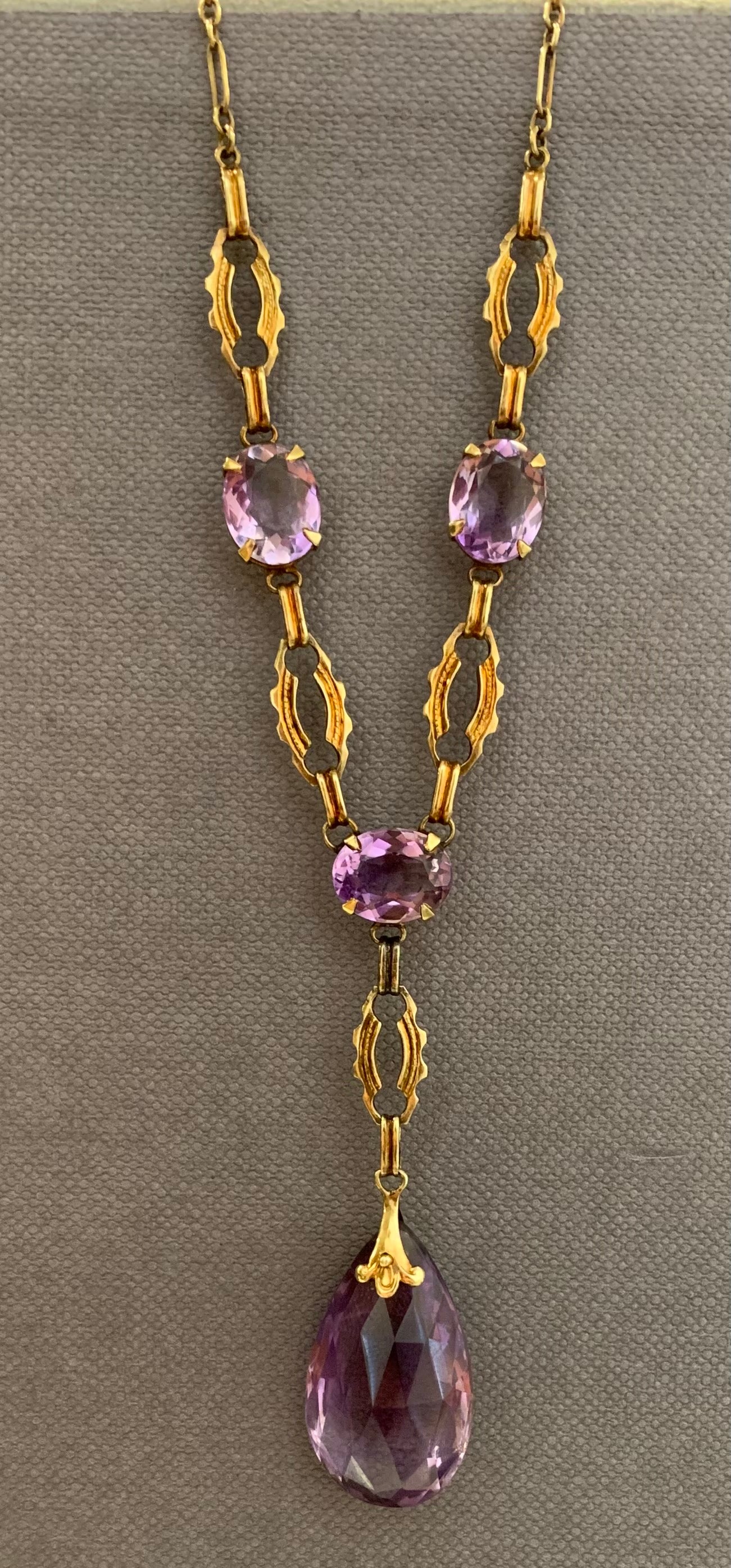 Victorian Era Amethyst Antique Link Necklace