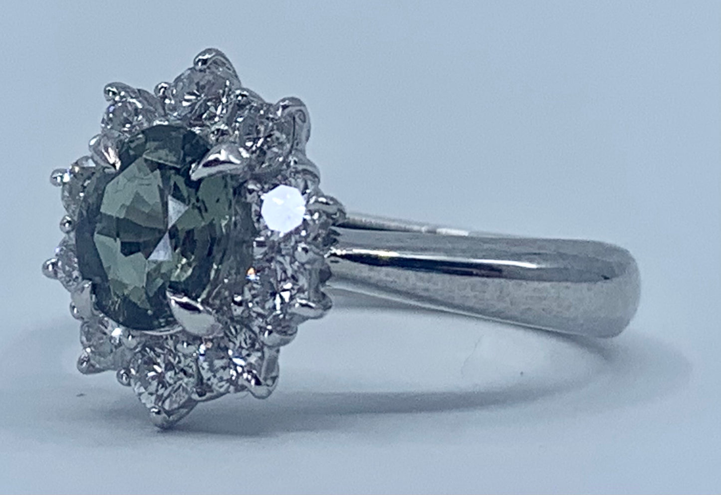 Platinum Alexandrite .80ct and Diamond Ring