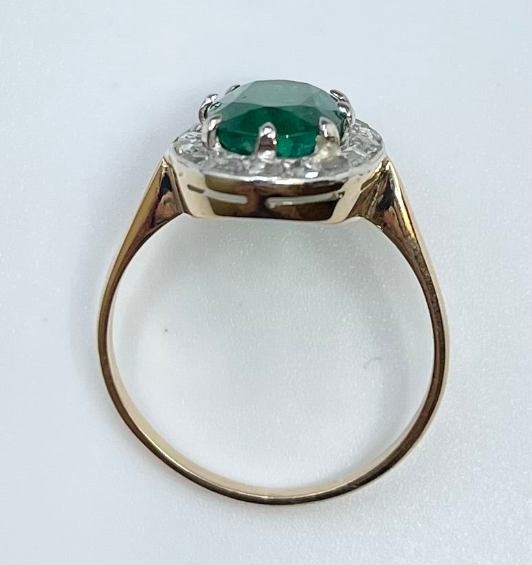 Victorian S18K Emerald 3.17ct Antique Ring