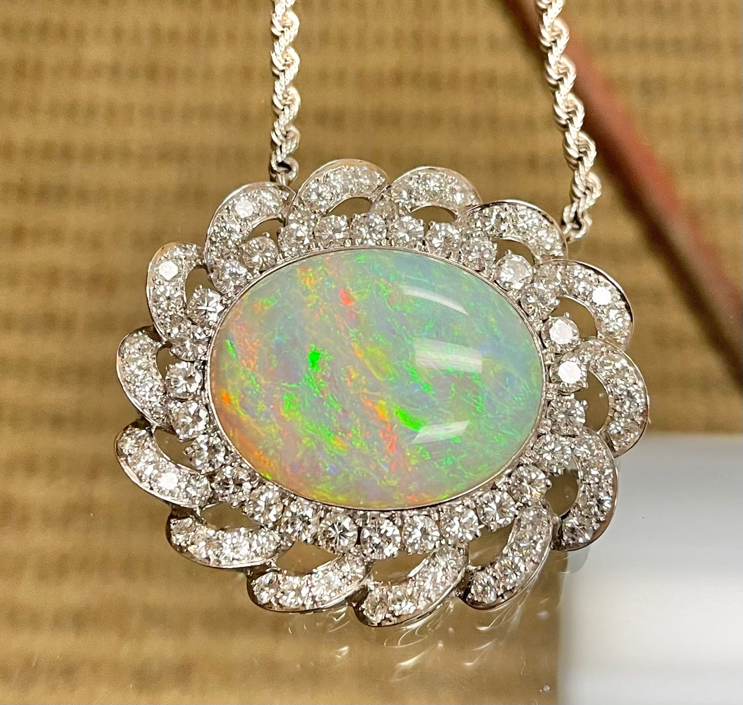 Platinum Australian Opal 33.40ct Pendant/Brooch