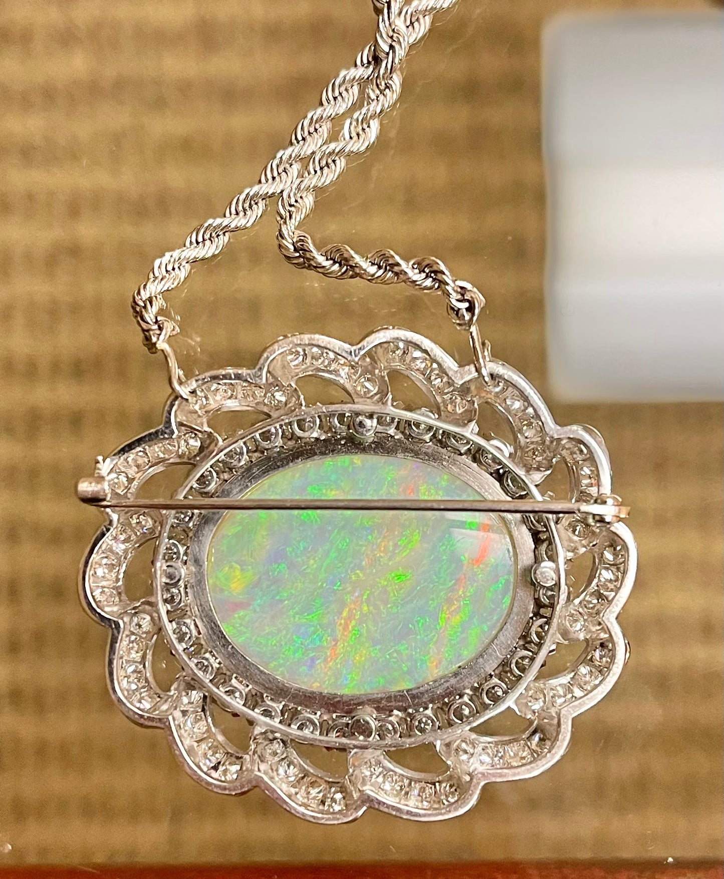 Platinum Australian Opal 33.40ct Pendant/Brooch