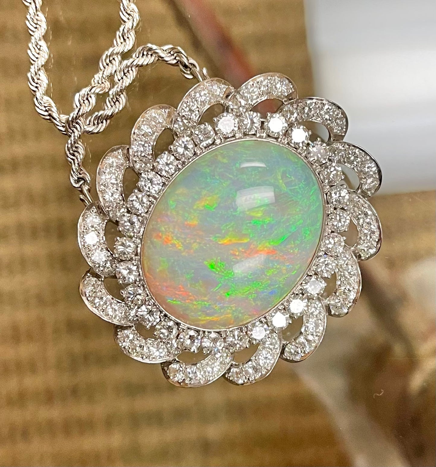 Platinum Australian Opal 33.40ct Pendant/Brooch