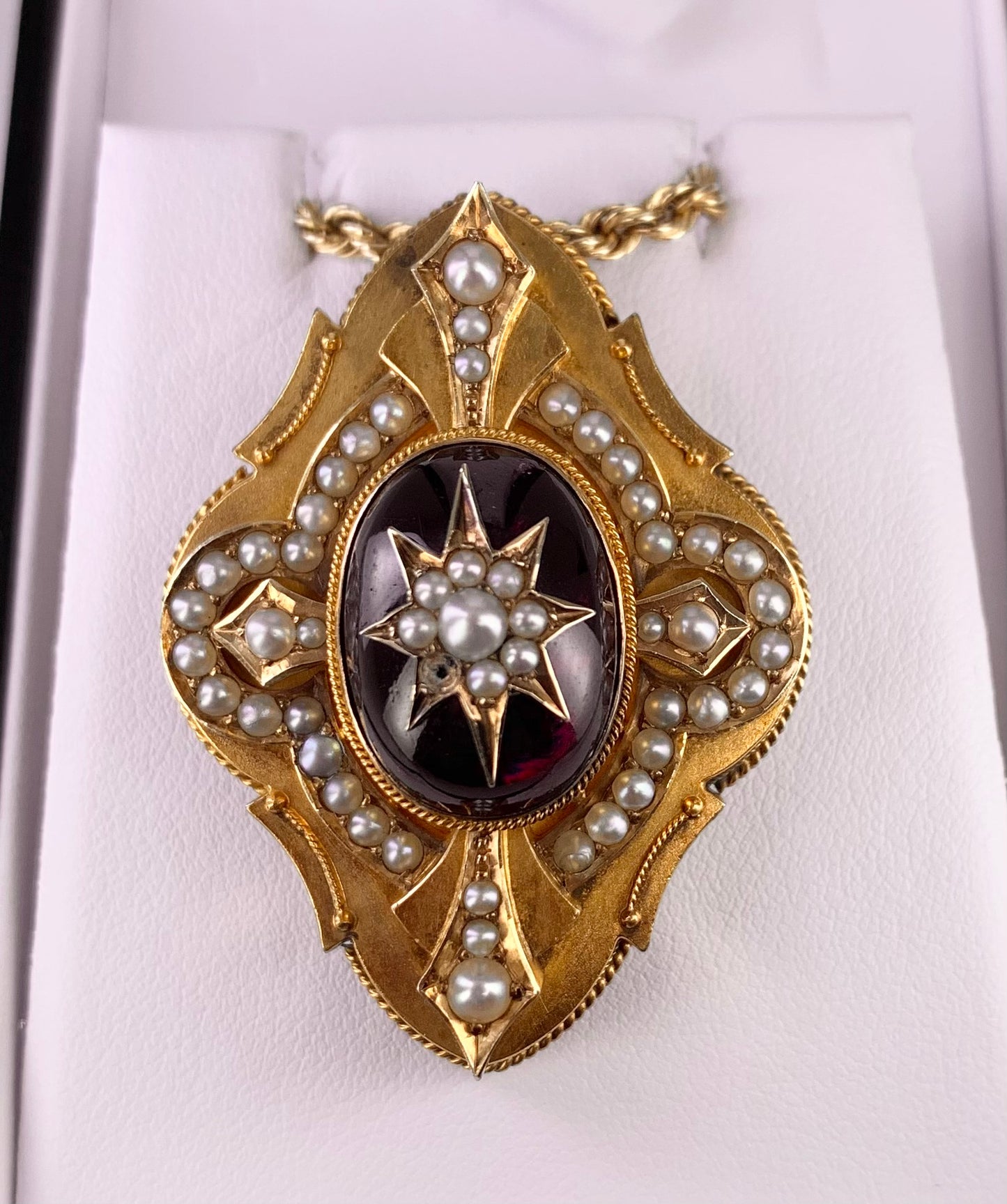 Victorian Carbuncle Almadine Garnet Pendant