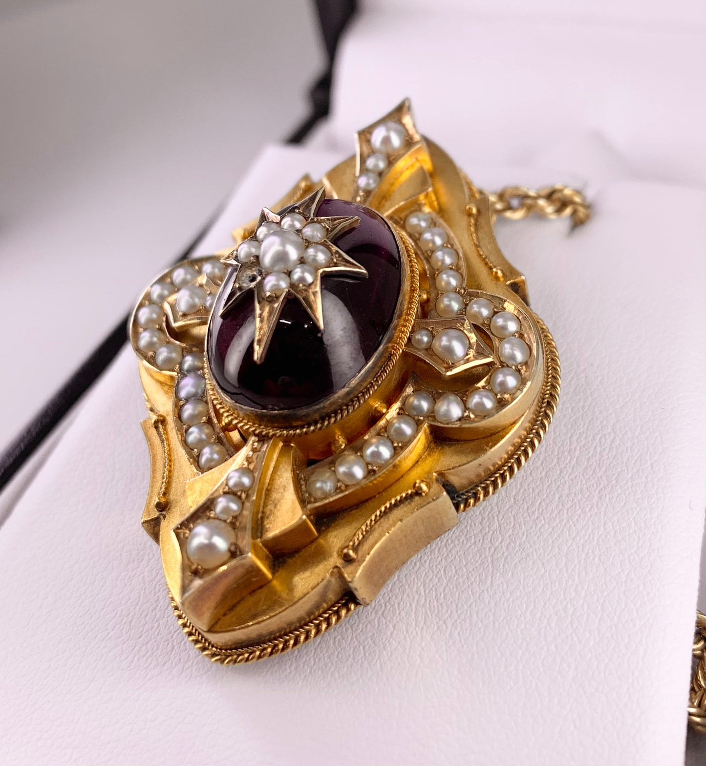 Victorian Carbuncle Almadine Garnet Pendant