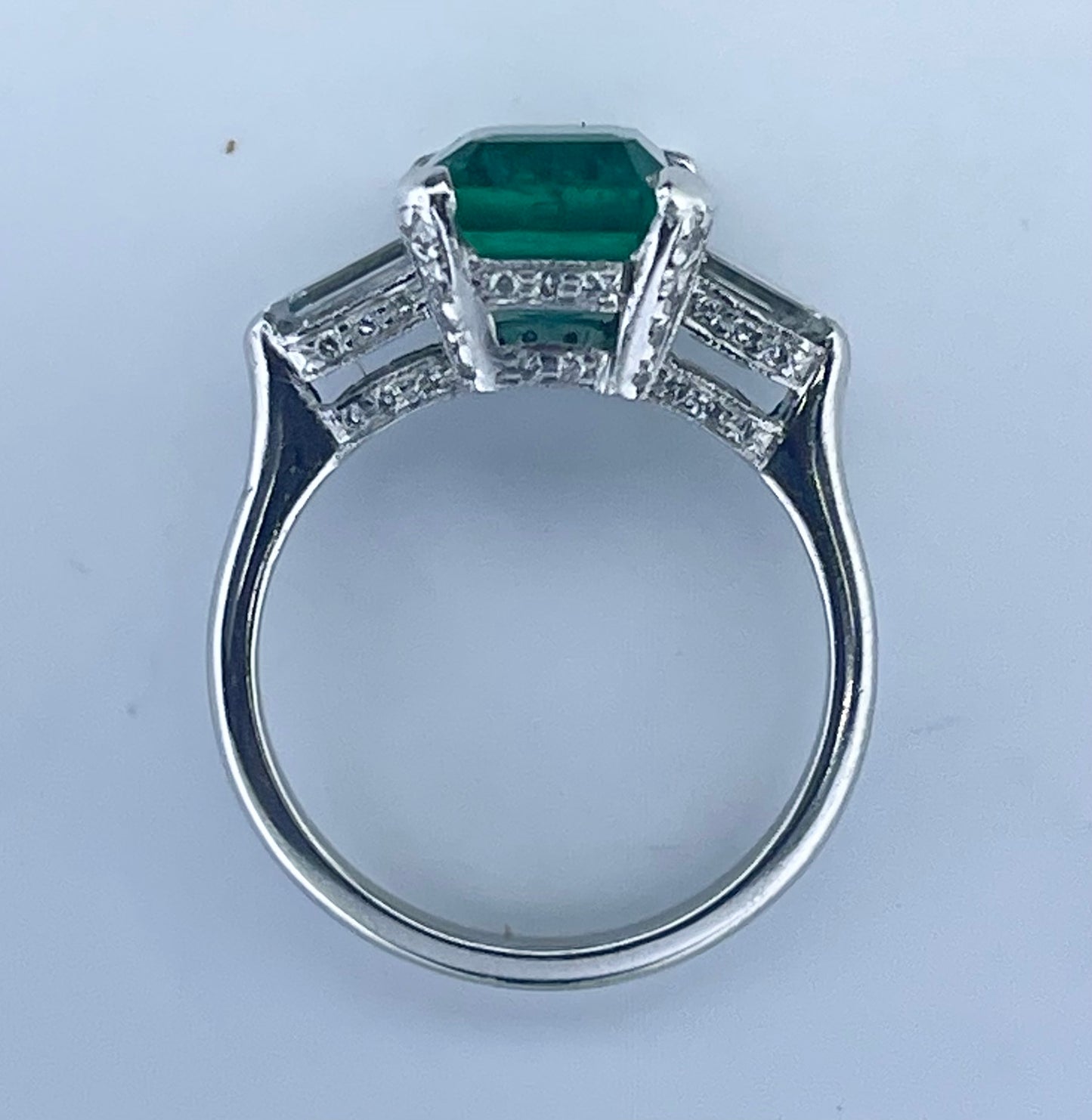 Platinum Emerald 2.95ct and Diamond Ring