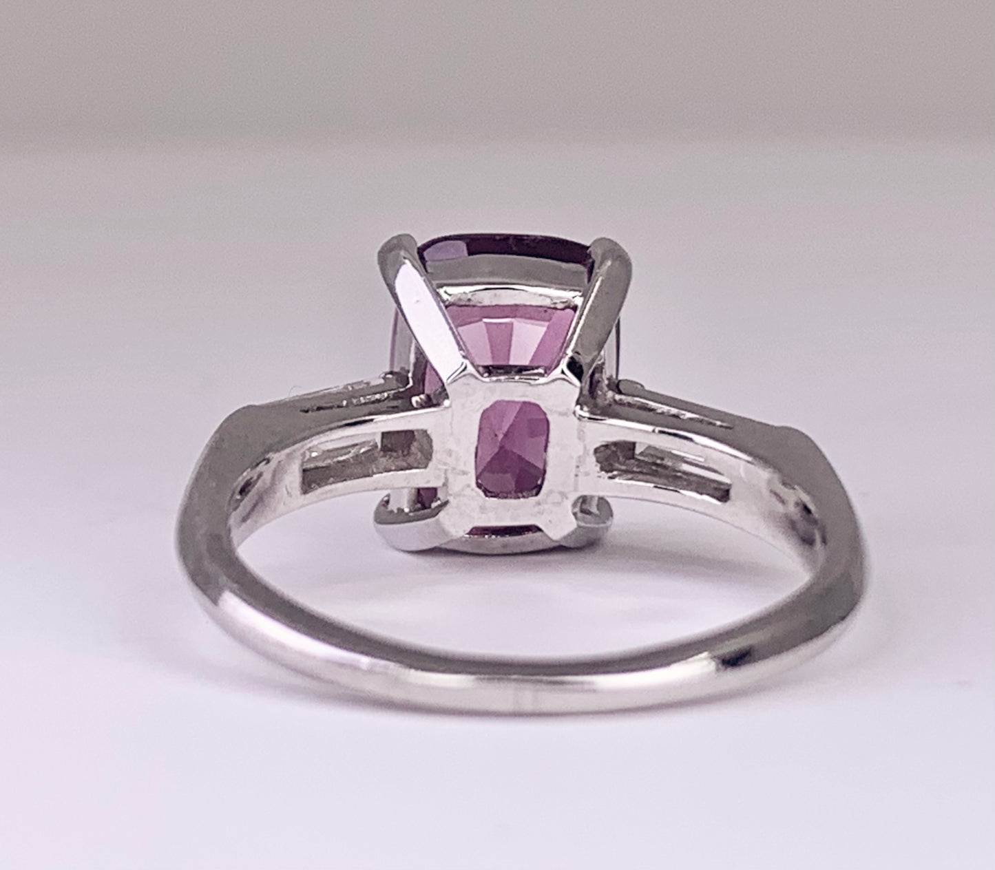 Platinum Pink Sapphire 3.67ct and Diamond Ring