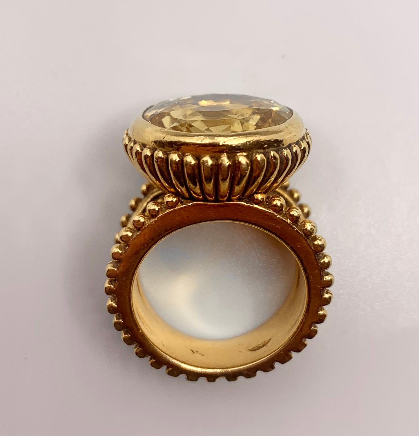 13ct 18K Designer Cynthia Bach Yellow Sapphire 18ct Ring
