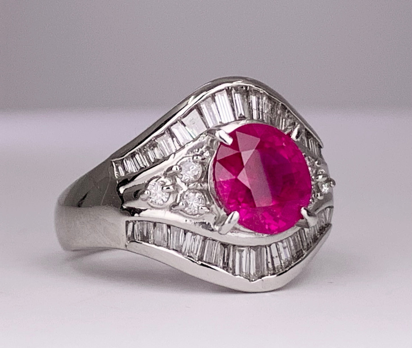 GIA Burma Ruby 2.36ct and Diamond Ring