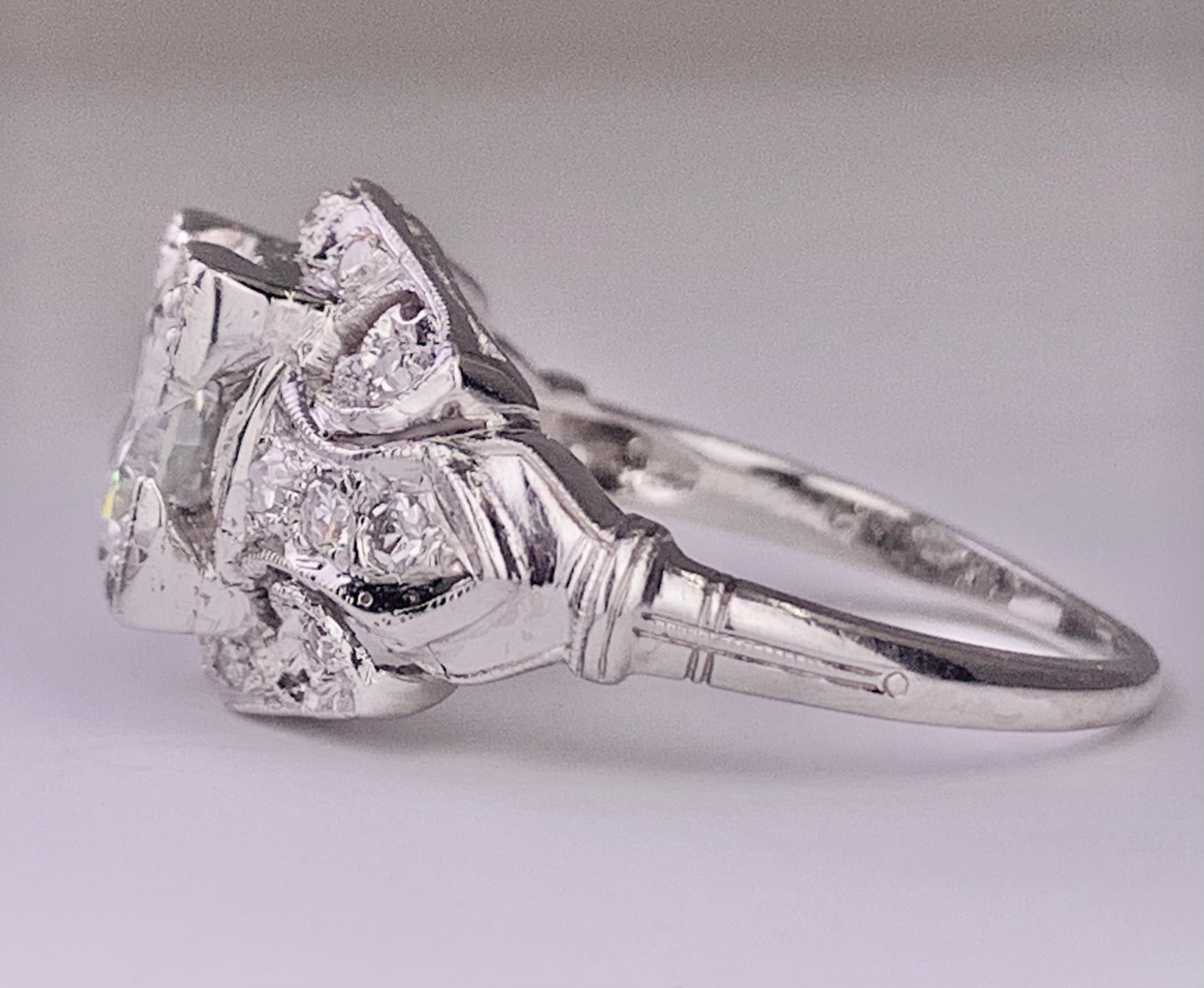 Art Deco GIA Diamond 1.27ct Vintage Ring
