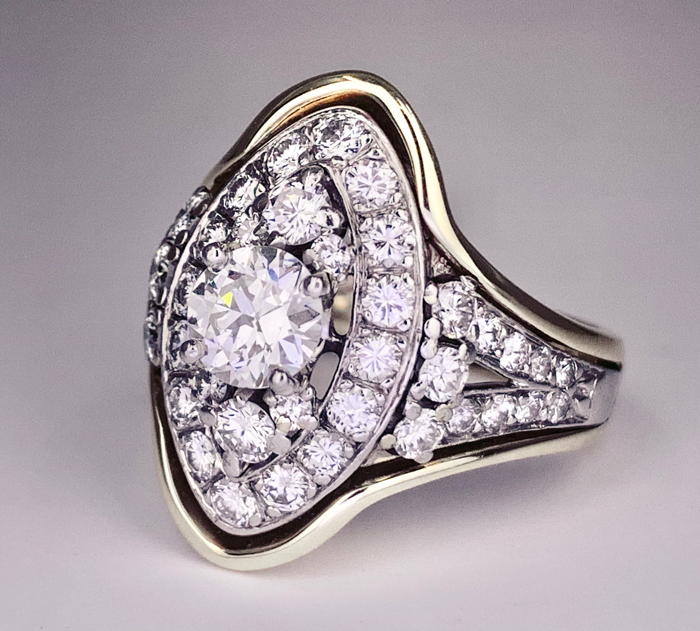 Platinum/14K Diamond Ring