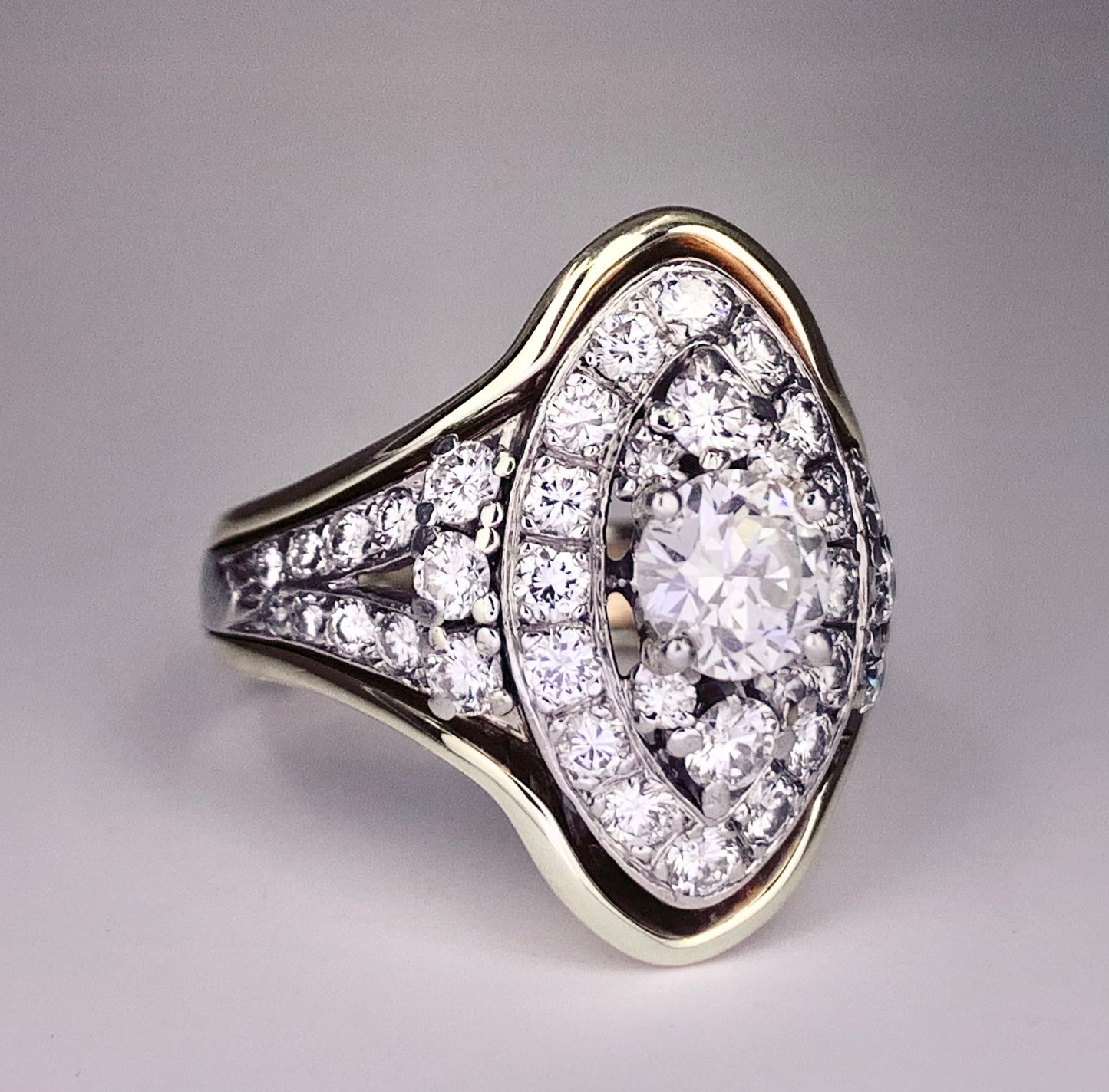 Platinum/14K Diamond Ring
