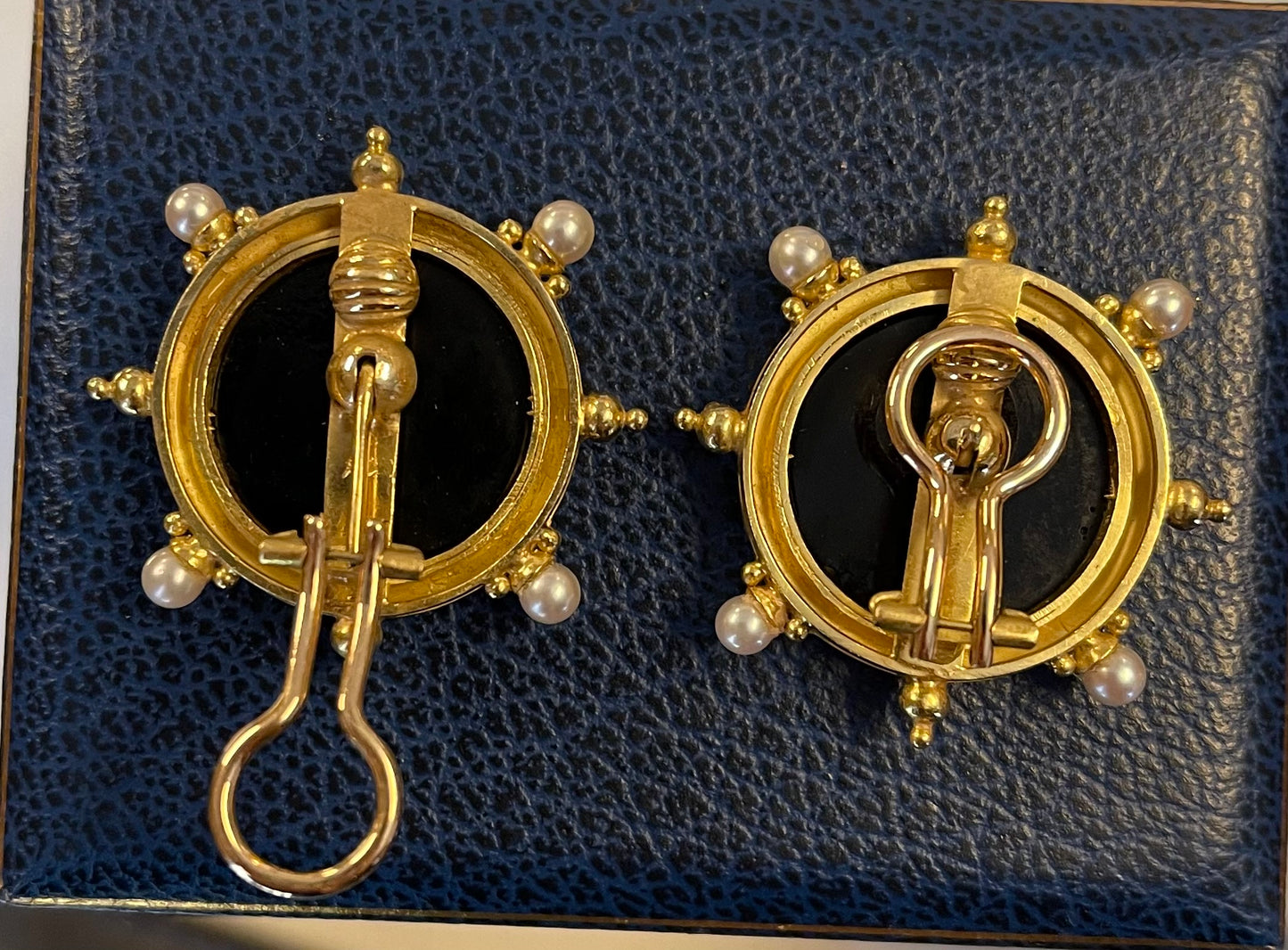 18K Venetian Glass Intaglio Earrings