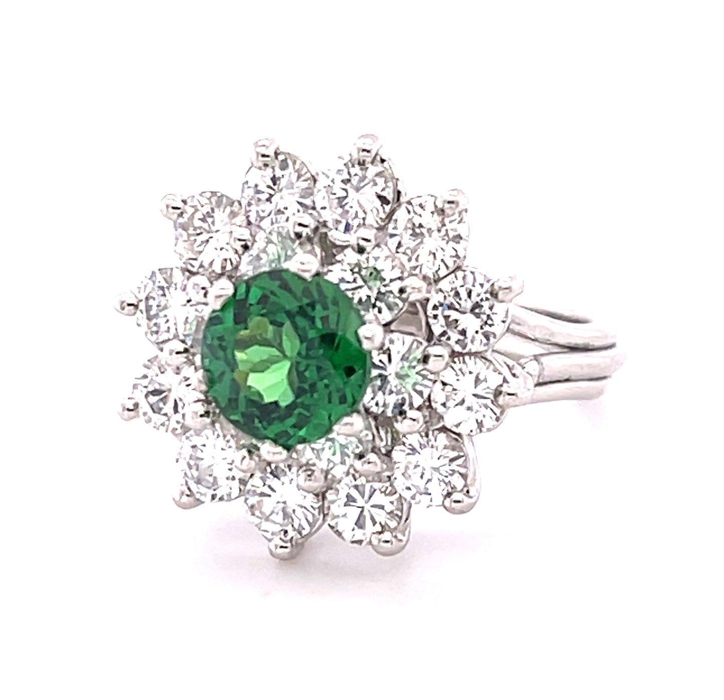 Tsavorite Garnet 2.80ct and Diamond Ring