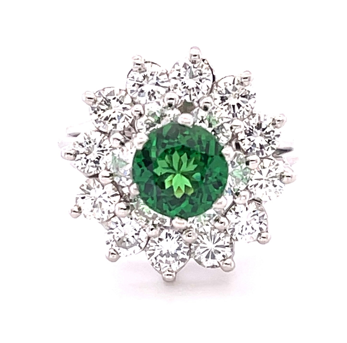 Tsavorite Garnet 2.80ct and Diamond Ring