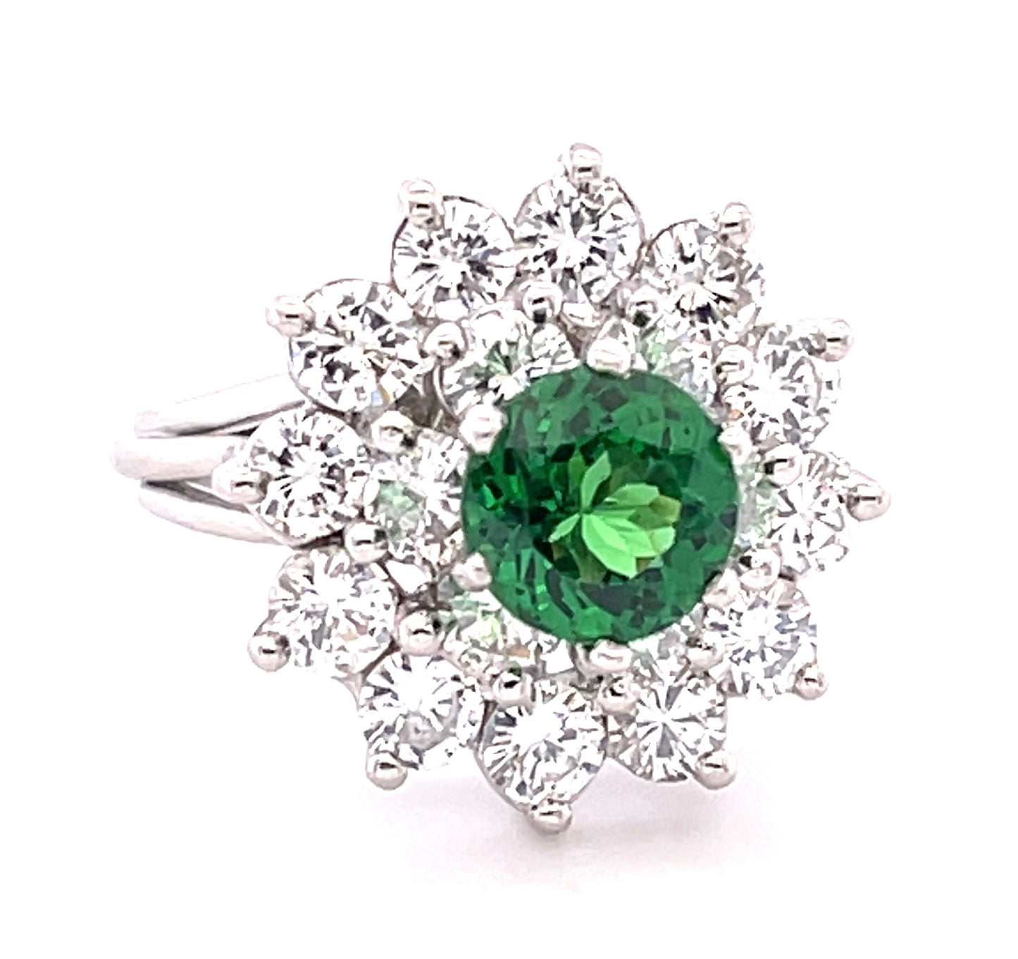 Tsavorite Garnet 2.80ct and Diamond Ring
